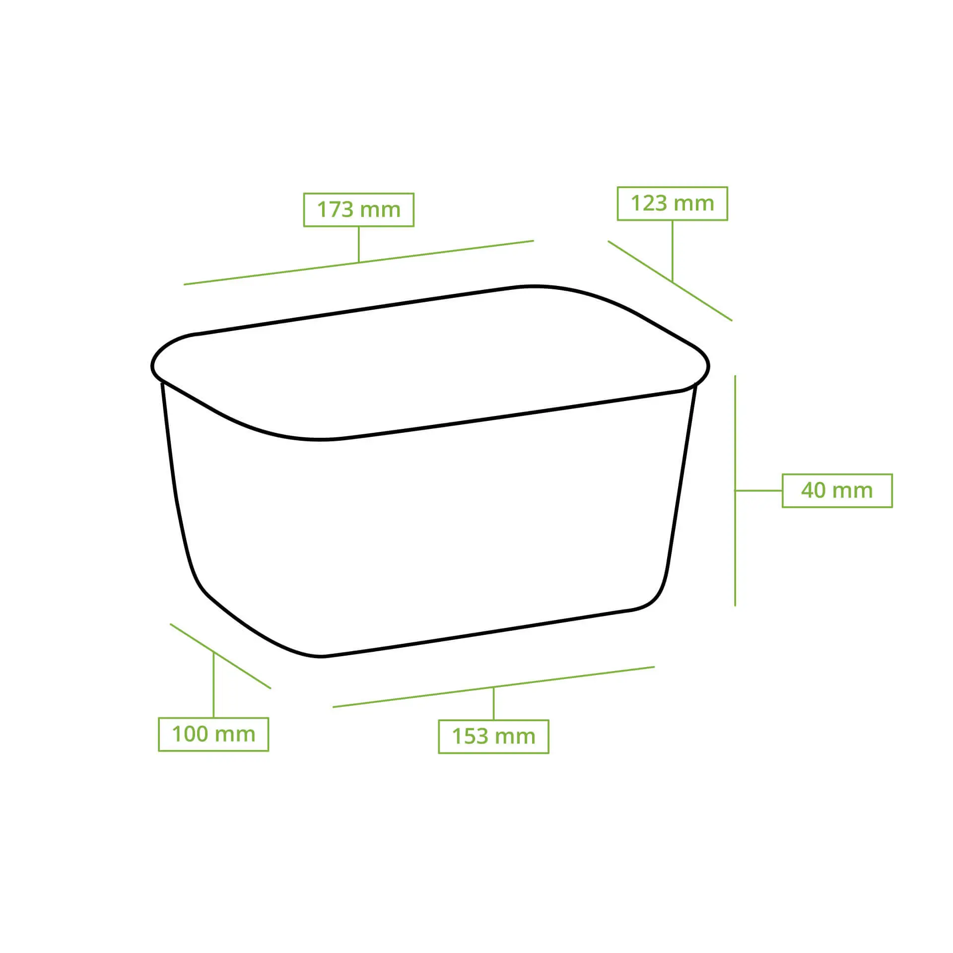 Kartonnen bakjes 500 ml, 17,5 x 12,5 x 4 cm, kraft, rechthoekig