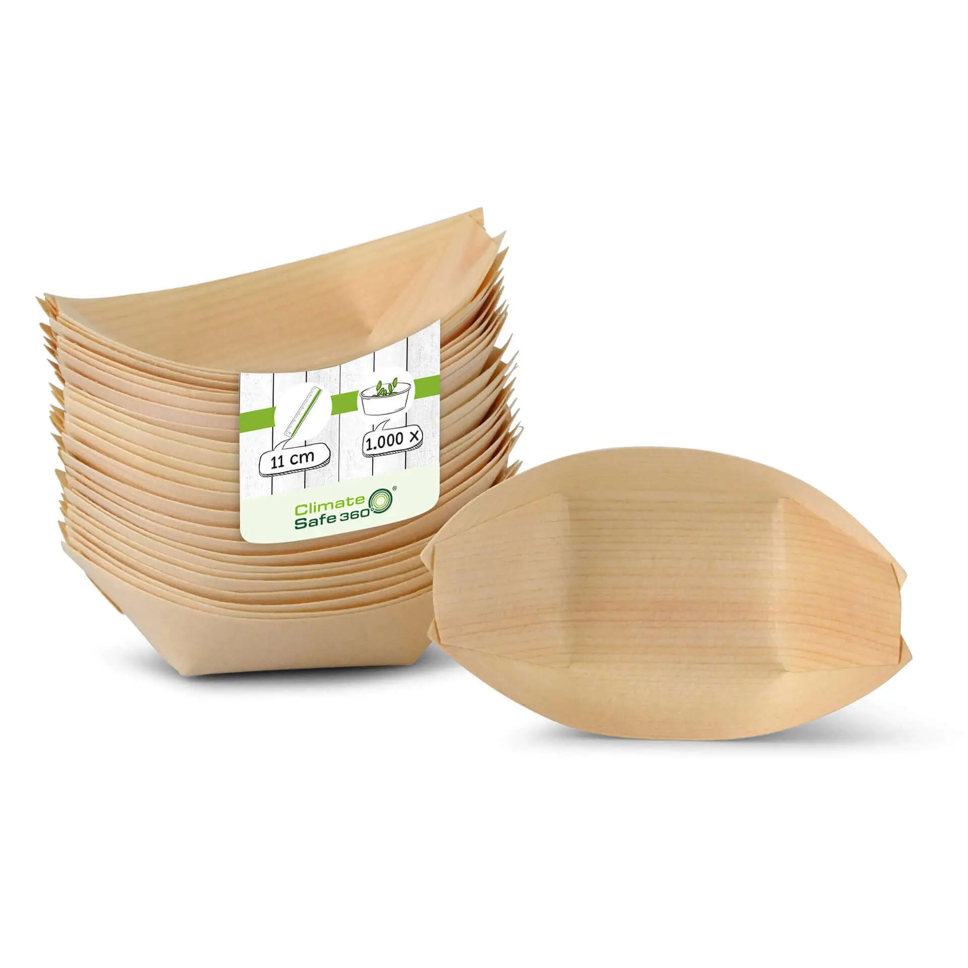 Houten scheepjes voor fingerfood, 11 cm