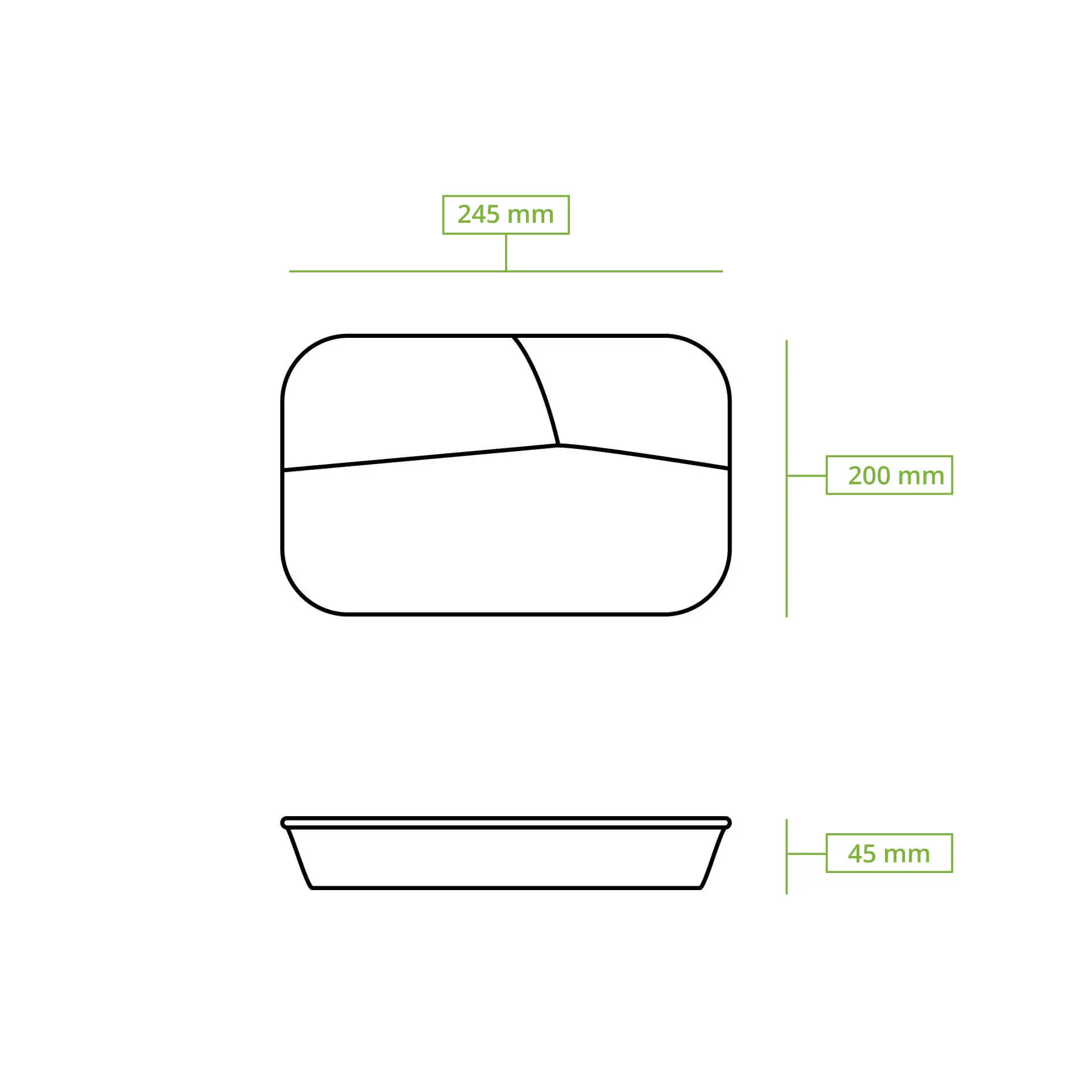 Herbruikbare menubakjes "merways Box", 24,5 x 20 x 4,5 cm, 3 vakken, HP4/3, peper/grijs