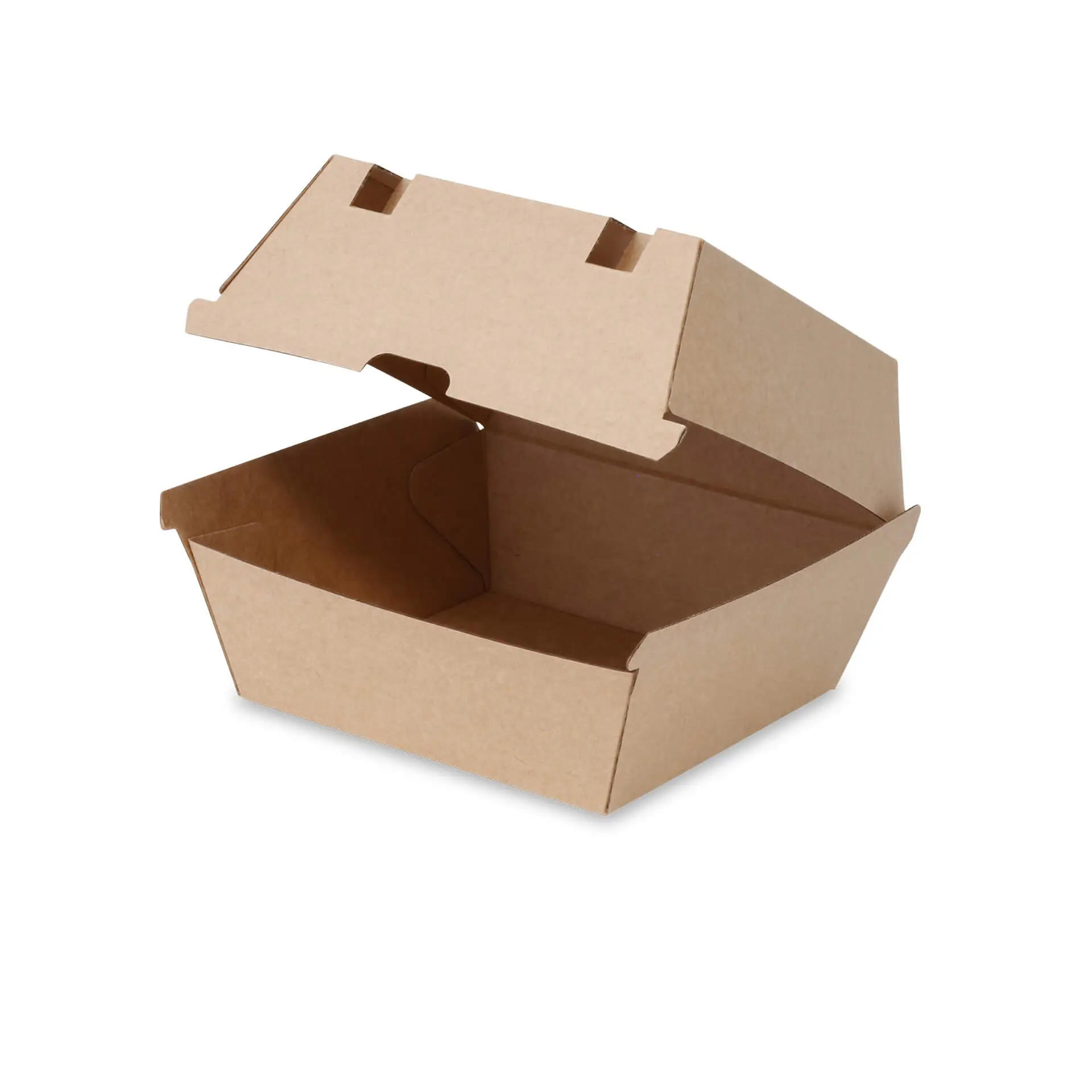 Bruine takeaway box, 16,8 x 15,8 x 9,8 cm, vierkant