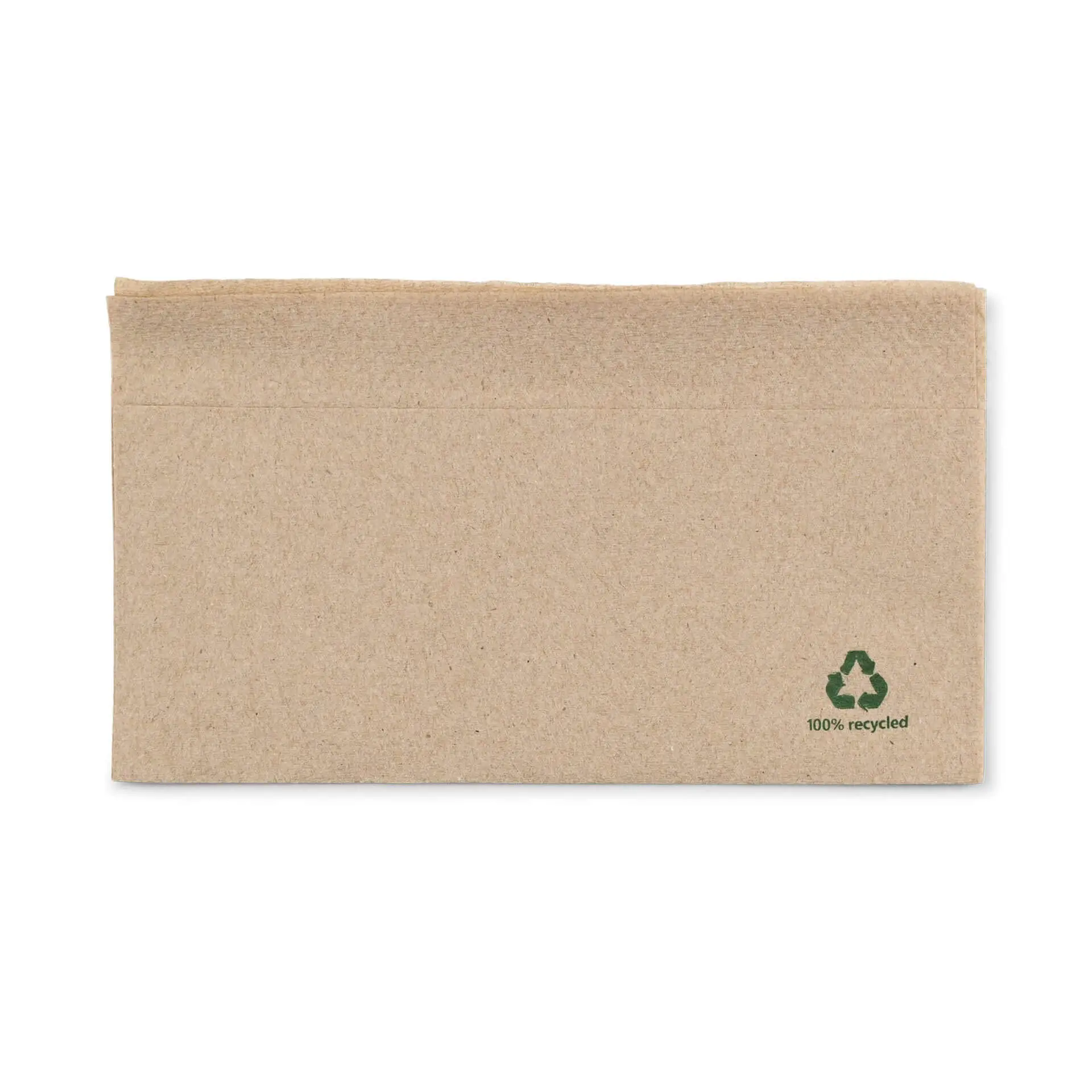 Servetten van gerecycled papier, 32 x 32 cm, 1-laags, 1/8 vouw, bruin