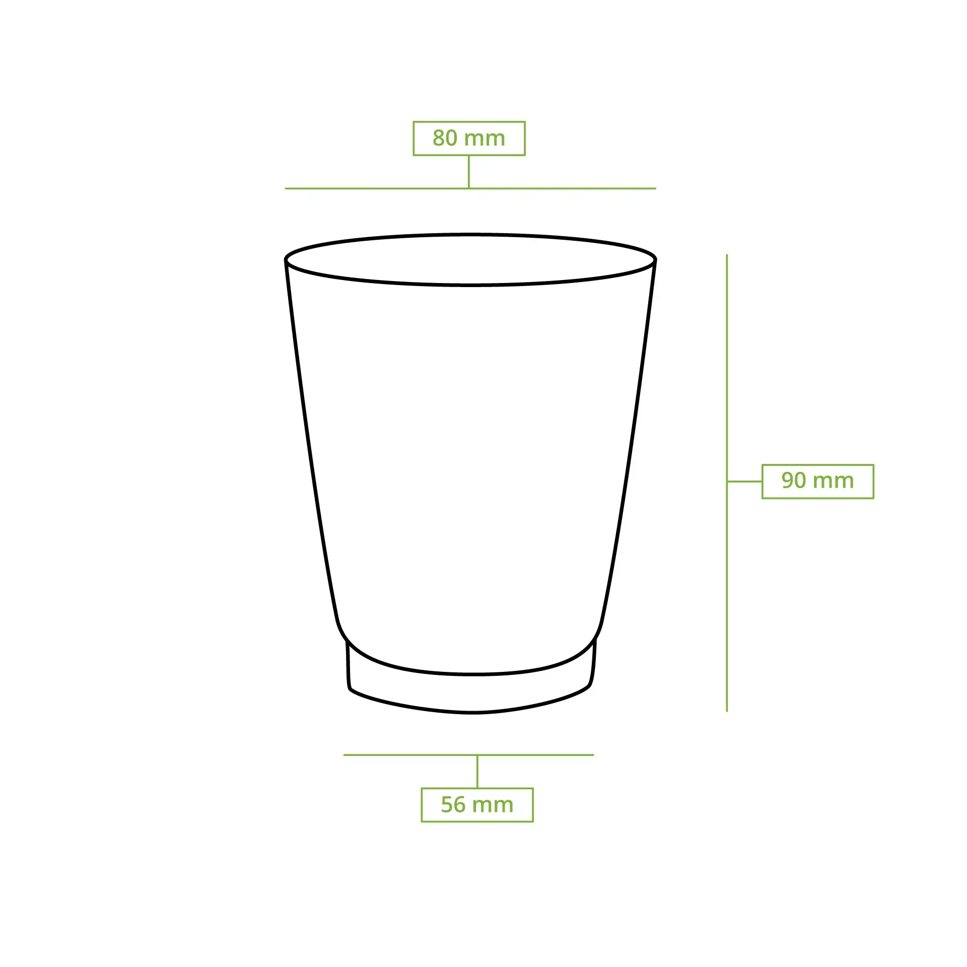 Ribbelbeker / Koffiebeker to go 200 ml/ 8 oz, Ø 80 mm, kraft