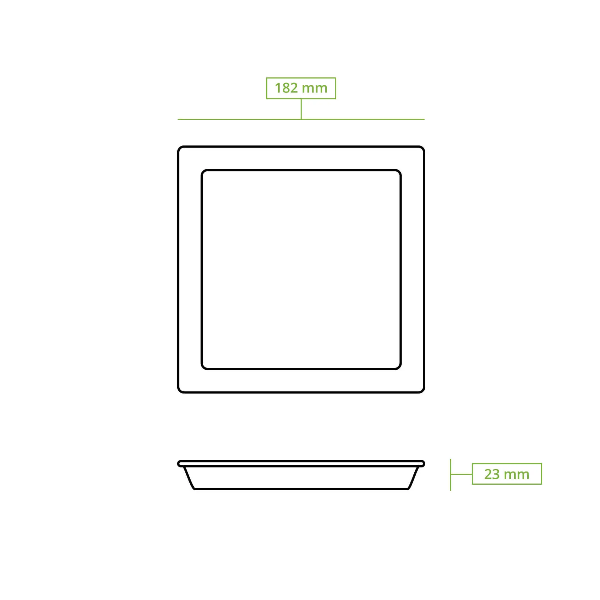Palmblad bord "Palmware®" 18 x 18 cm, vierkant
