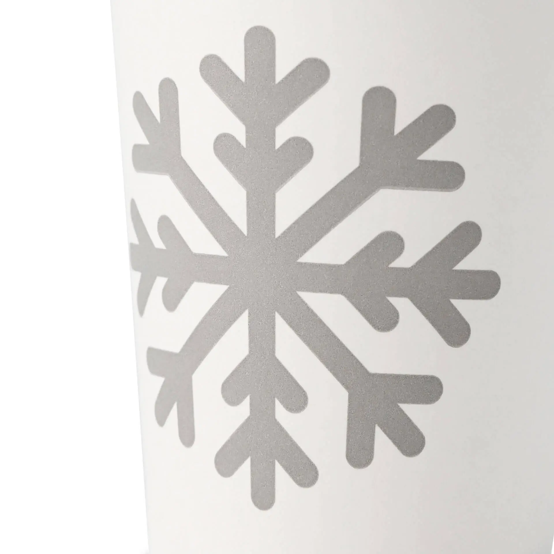 Kartonnen bekers winter "Sneeuwvlok" 200 ml / 8 oz, Ø 80 mm, wit