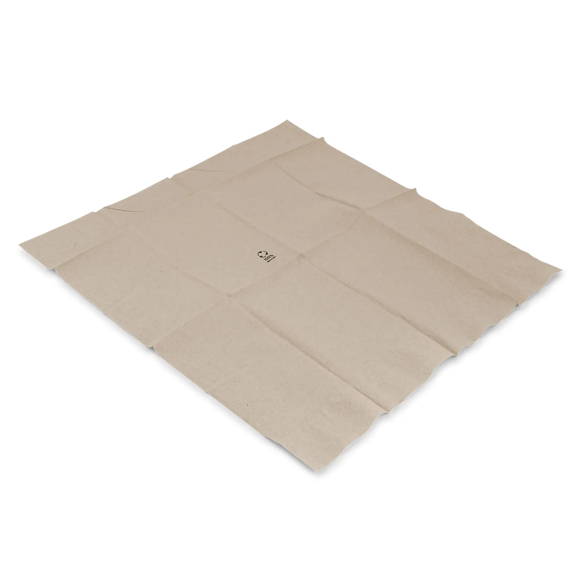 Bestek-servetten van gerecycled papier 10 x 19,5 cm, 2-laags, ongebleekt