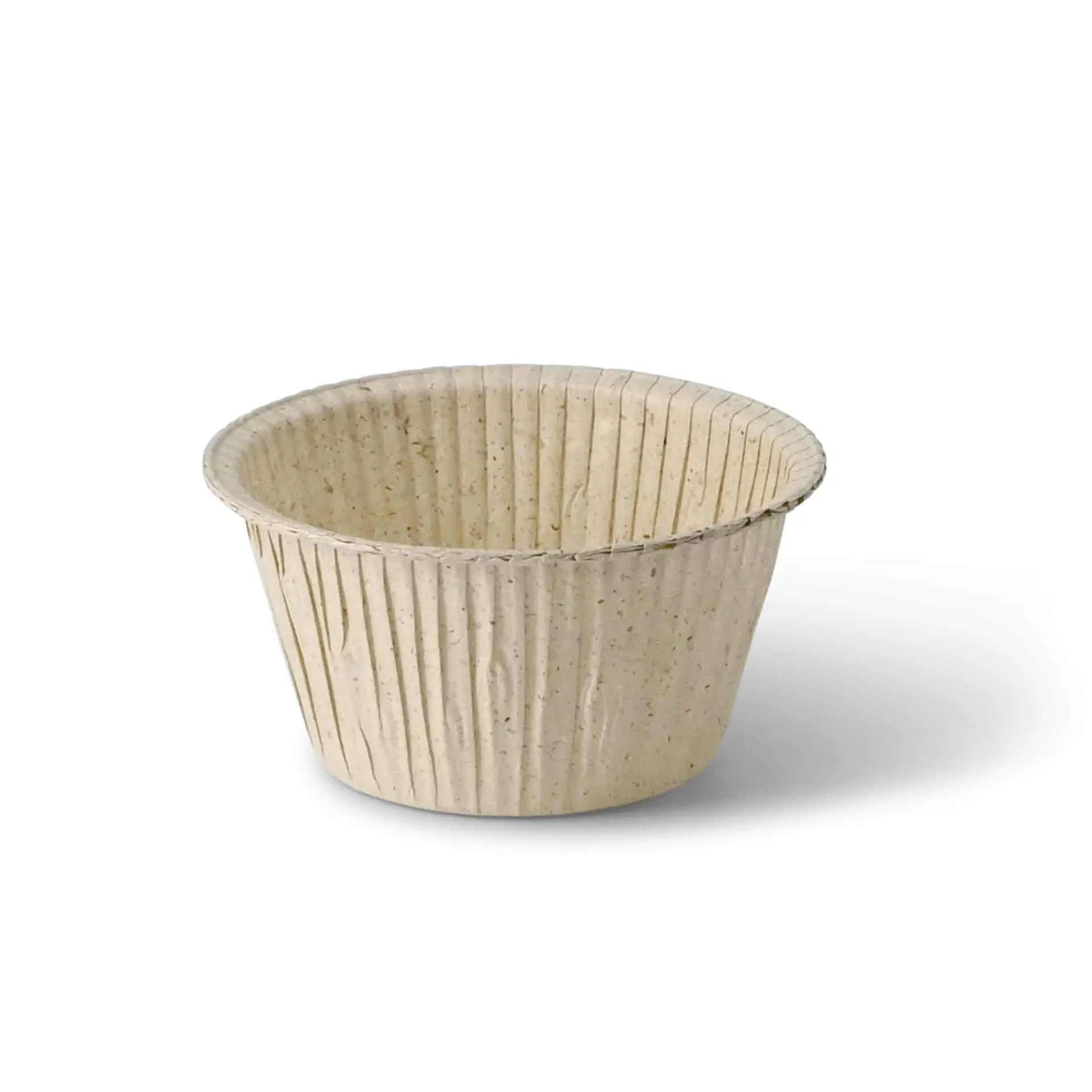 Cupcake vormpjes van graspapier 5 cm, rond, bruin