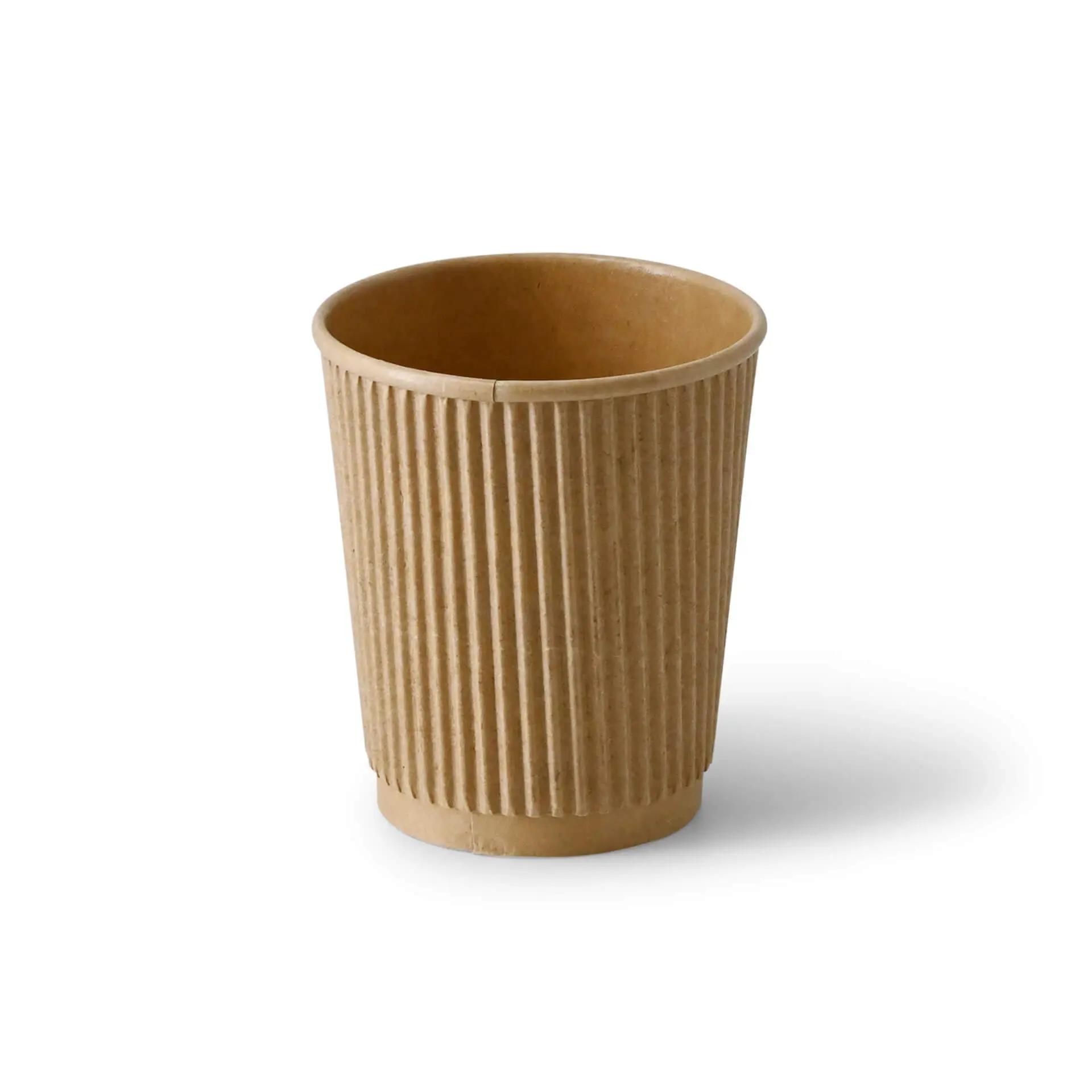 Ribbelbeker / Koffiebeker to go 200 ml / 8 oz, Ø 80 mm, kraft