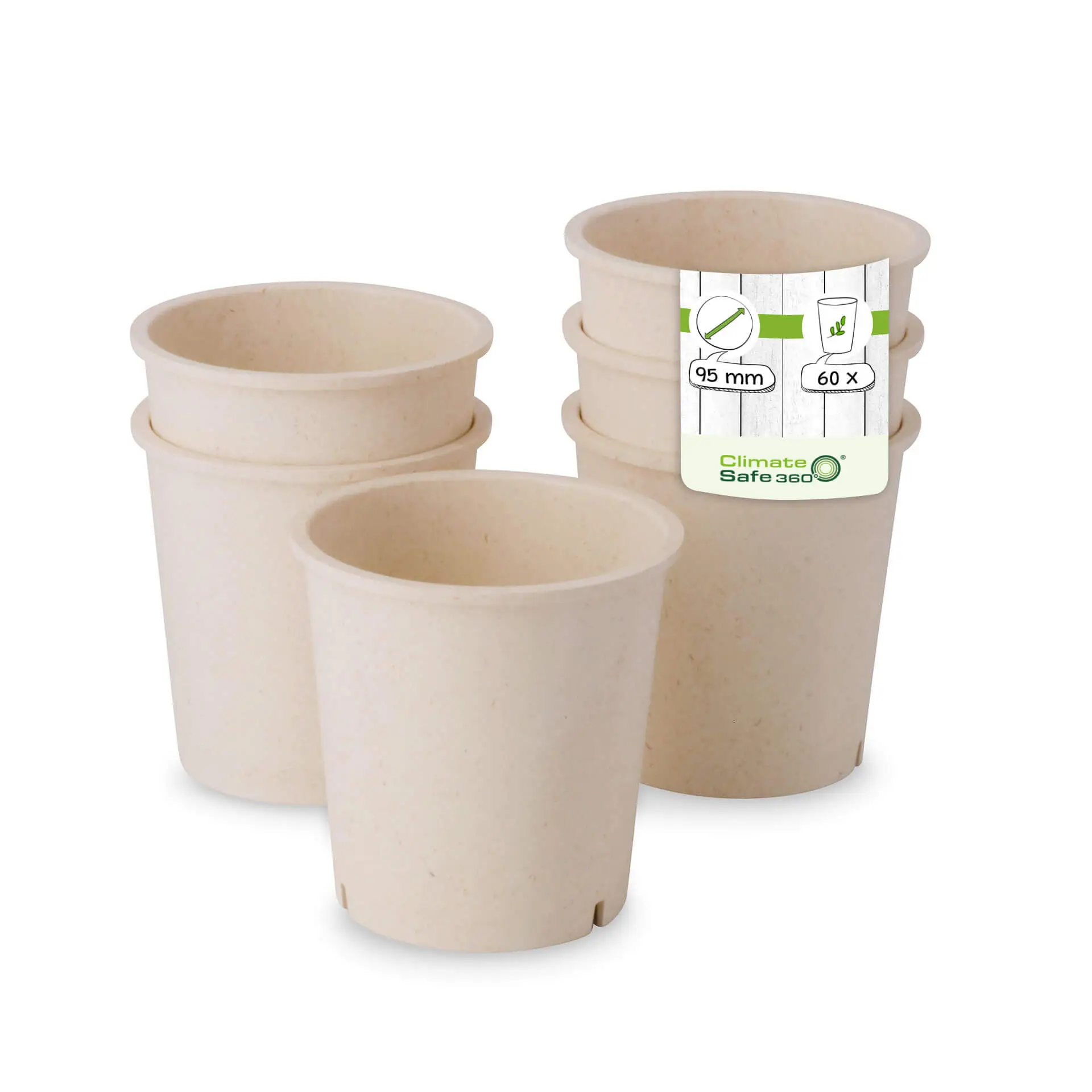 Herbruikbare beker "merways Cup" 400 ml, Ø 95 mm, cashew / creme-wit