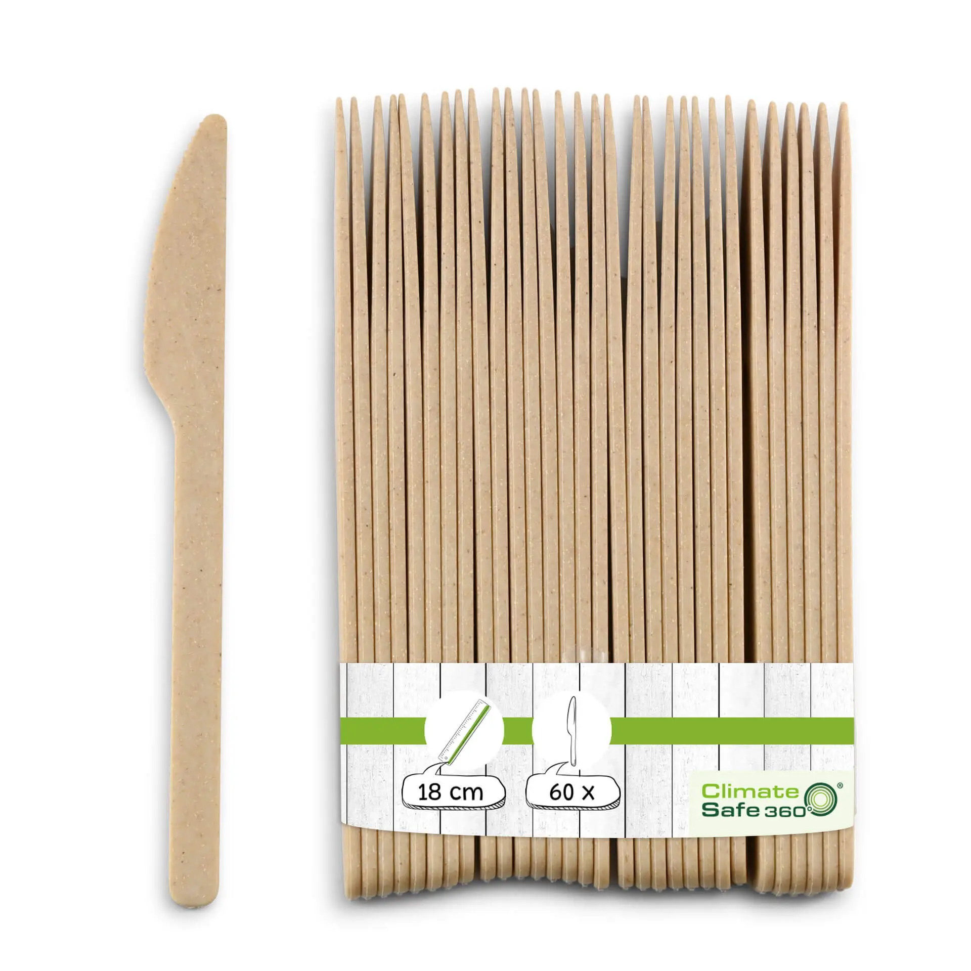 Herbruikbare messen "merways Cutlery" 18 cm, naturel