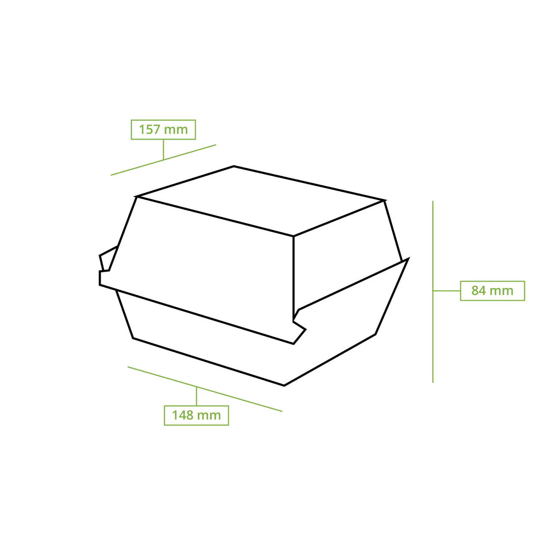 Herbruikbare burger-boxen "merways Box" 16 x 15 x 8,5 cm, karamel / bruin