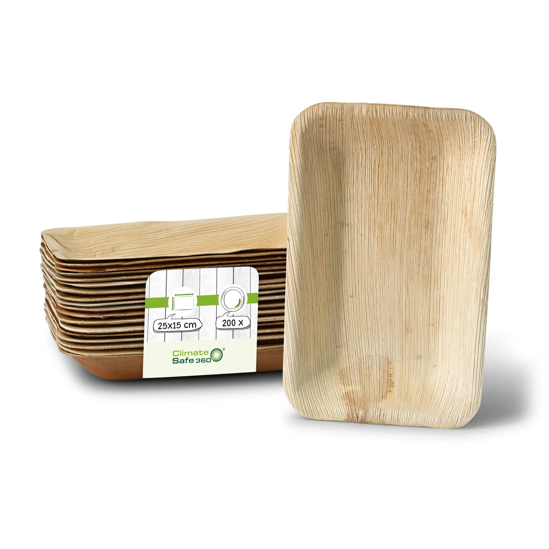 Palmblad bord "Palmware®" 25 x 15 cm, diep, rechthoekig