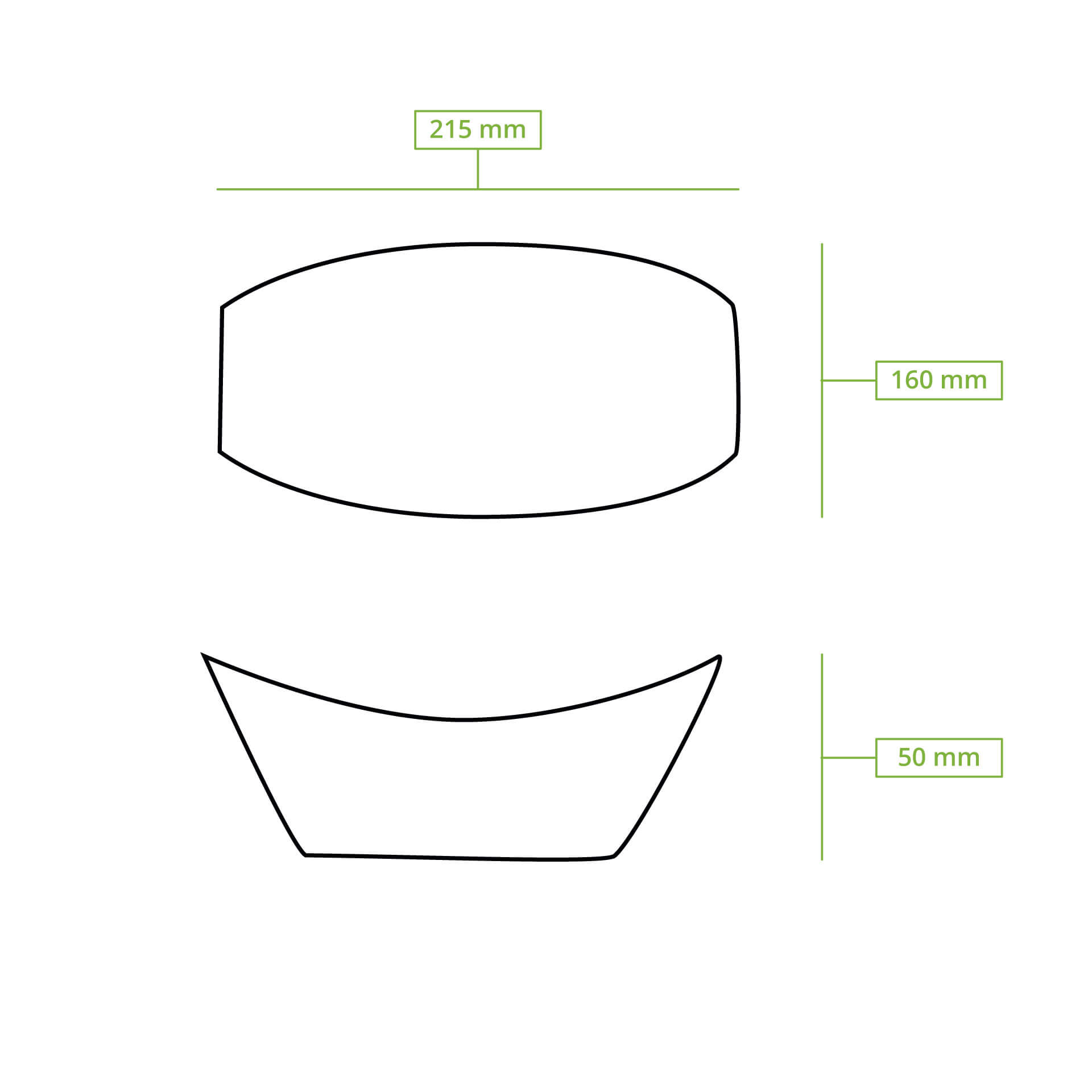 Karton-Snack-Schalen 800 ml, 21,5 x 16 x 5 cm, braun