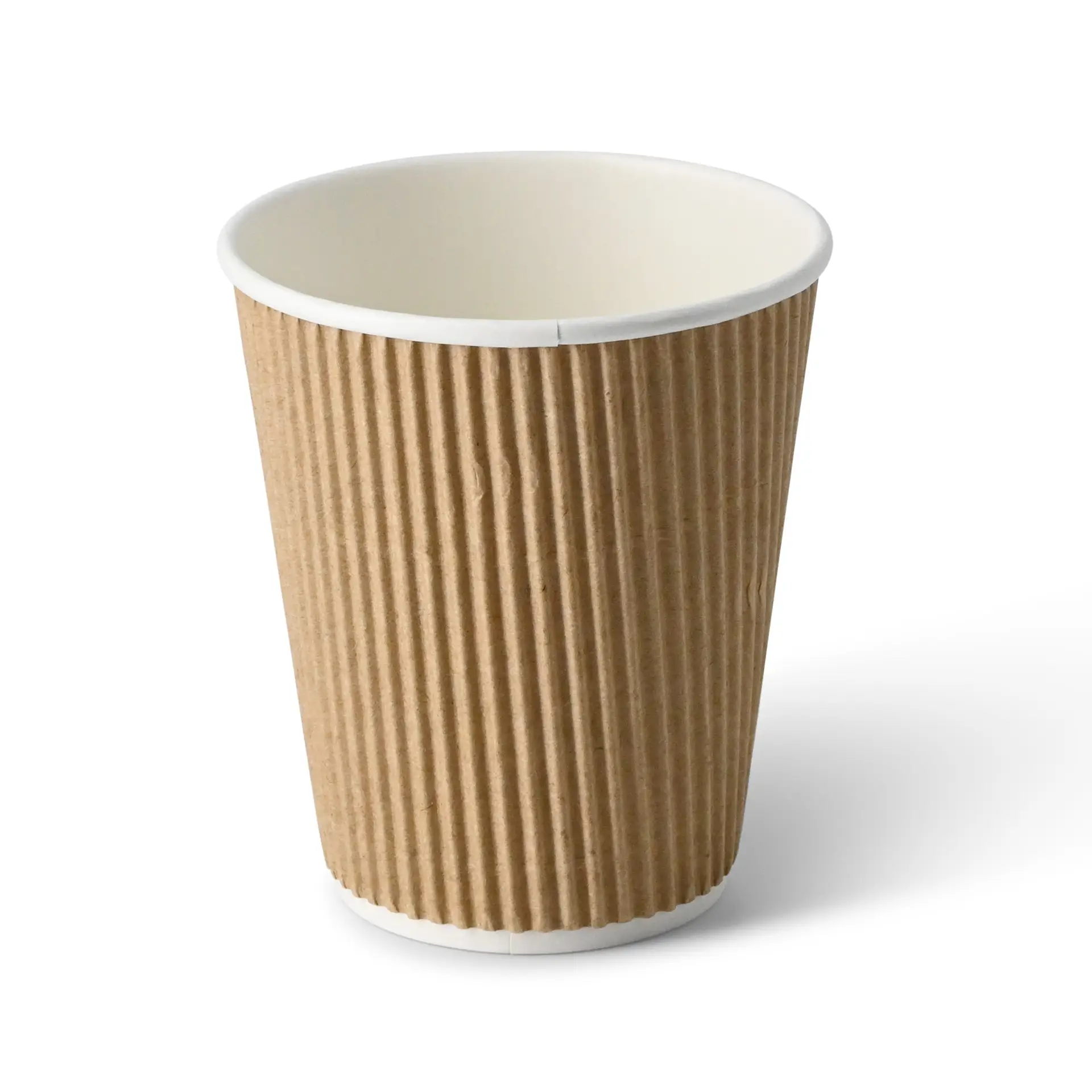 Ribbelbeker / Koffiebeker to go 250 ml/ 10 oz, Ø 90 mm, kraft