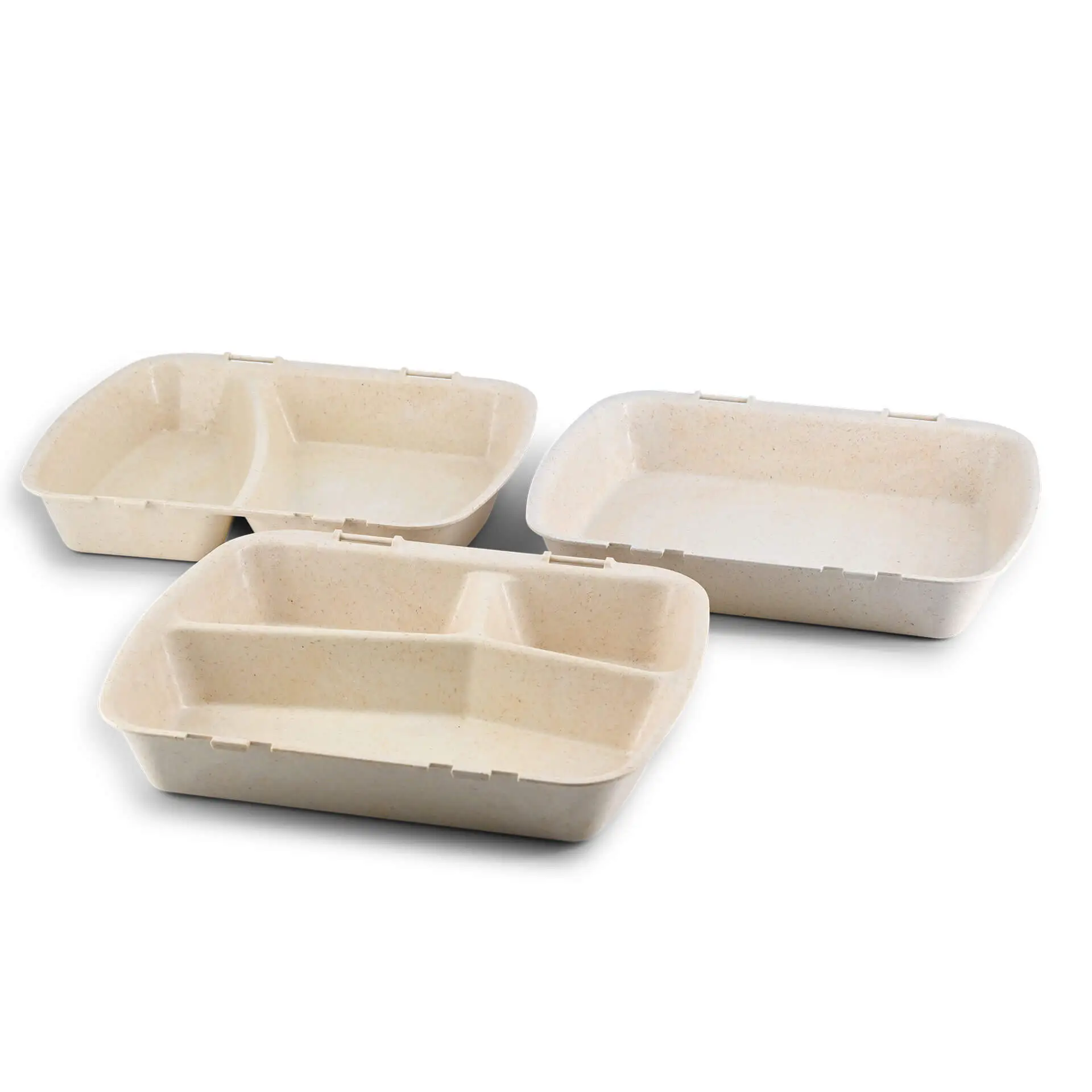 Herbruikbare menubakjes "merways Box", cashew/crème-wit 24,5 x 20 x 4,5 cm, 3 vakken, HP4/3