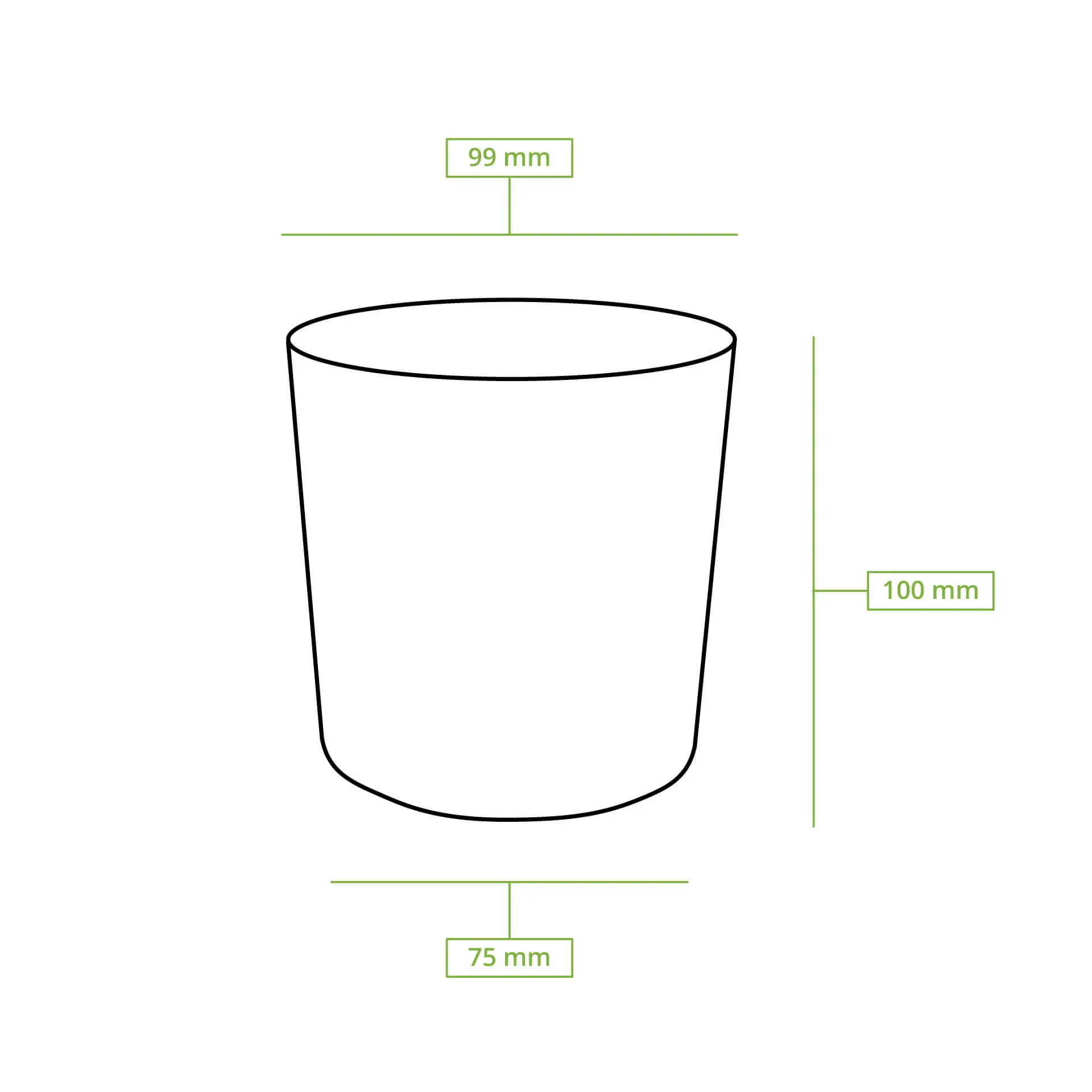 Herbruikbare beker "merways Cup" 400 ml, Ø 95 mm, spinazie / donkergroen