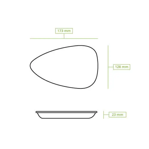 Palmblad bord "Palmware®" Ø 17 cm, druppelvormig