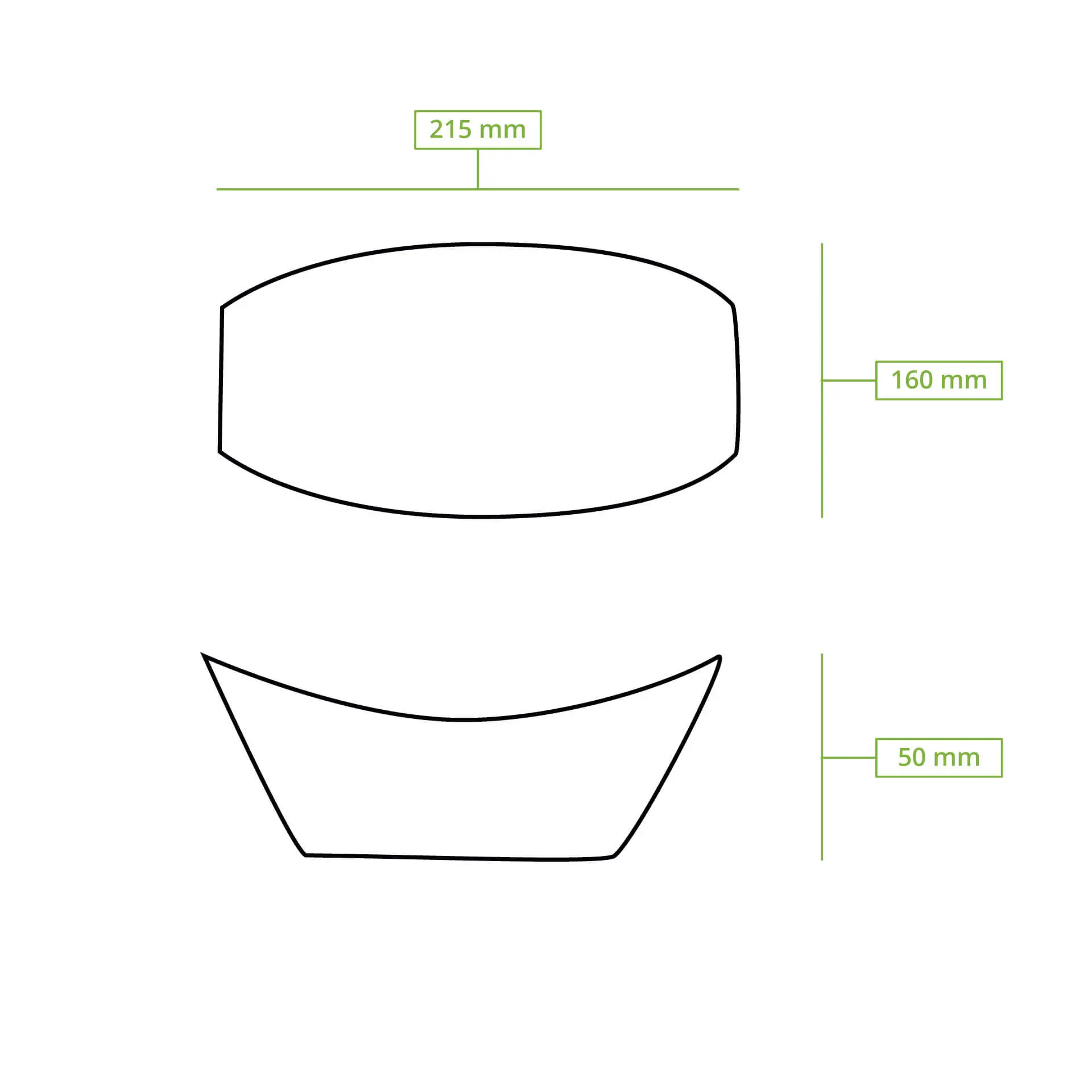 Kartonnen scheepjes voor fingerfood, 800ml, 21,5 x 16 x 5 cm