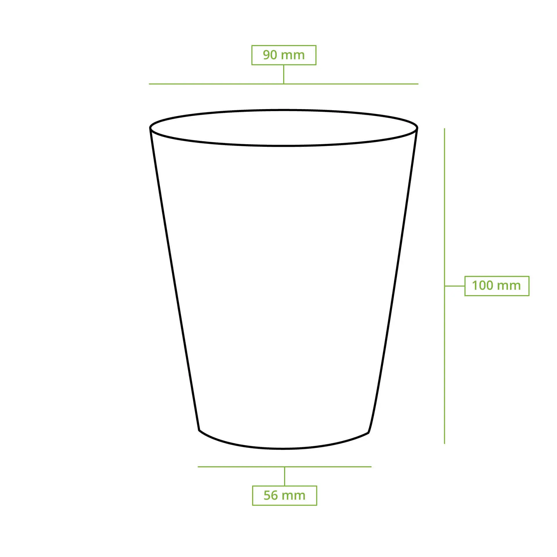 Kartonnen beker 250 ml / 10 oz, Ø 90 mm, ongebleekt