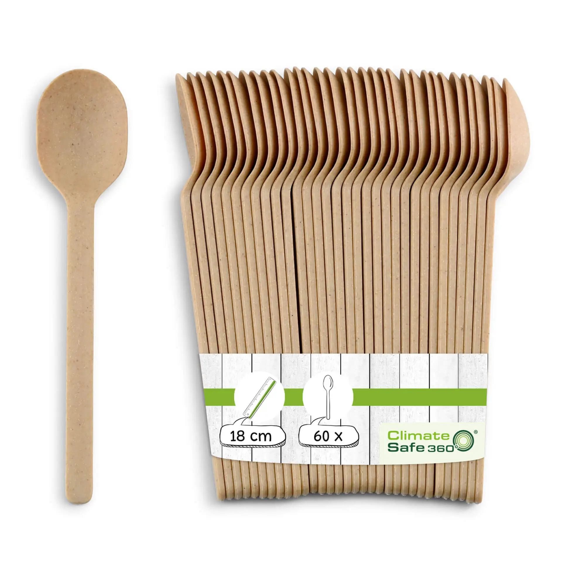 Herbruikbare lepels "merways Cutlery" 18 cm, naturel