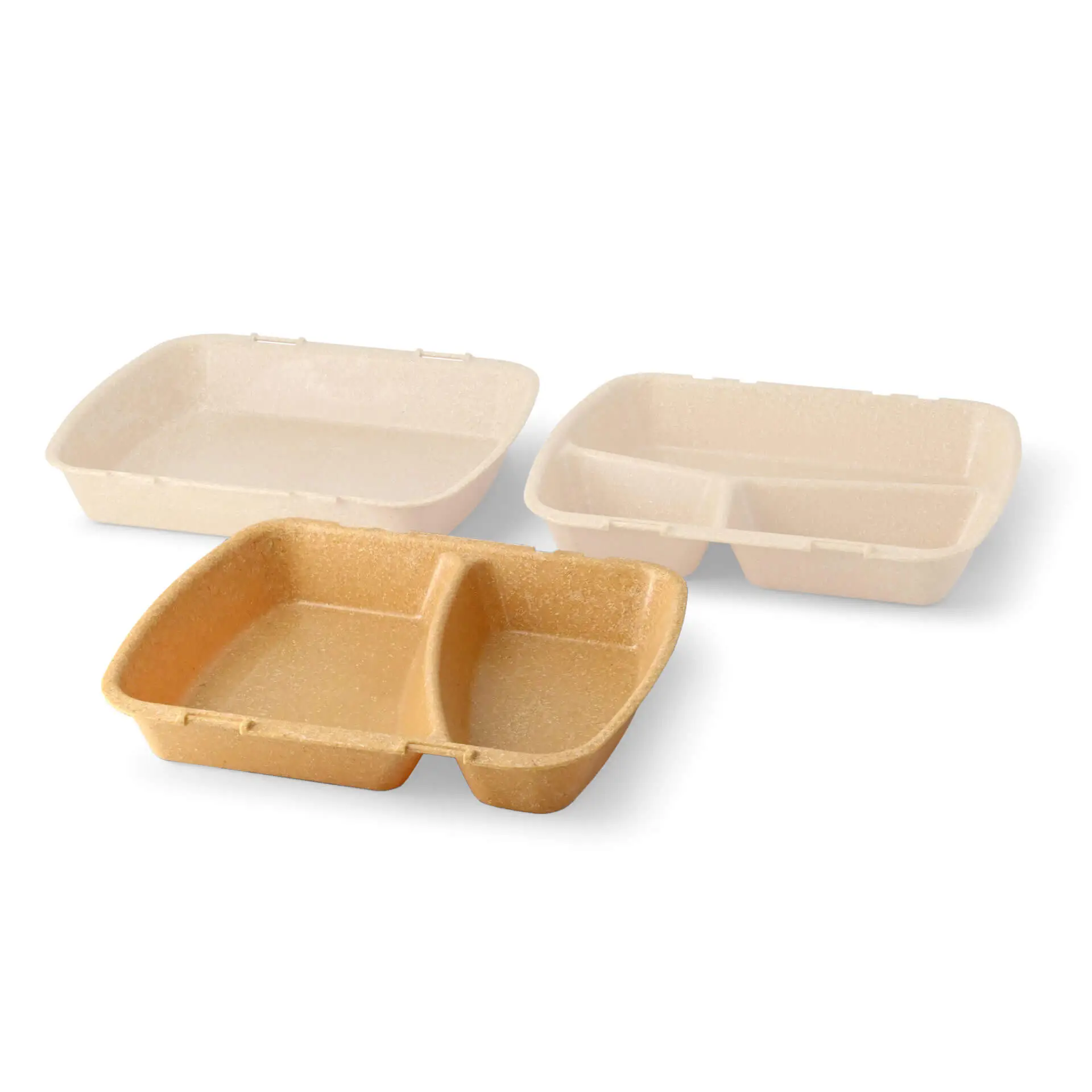 Herbruikbare menuboard "merways Box" 24,5 x 20 x 4,5 cm, 2 kamers, HP4/2, karamel / bruin