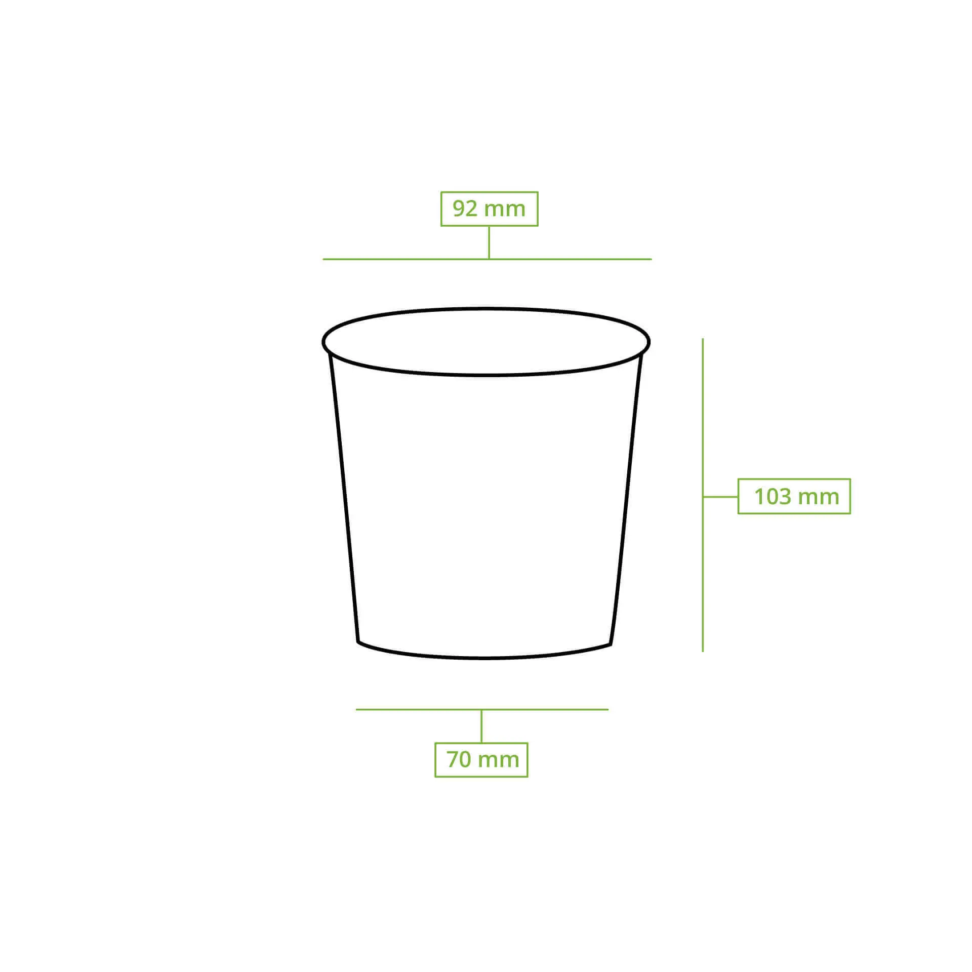 Kartonnen ijsbekers XXL, 400 ml, 16 oz / max. 450 ml, Ø 92 mm, wit