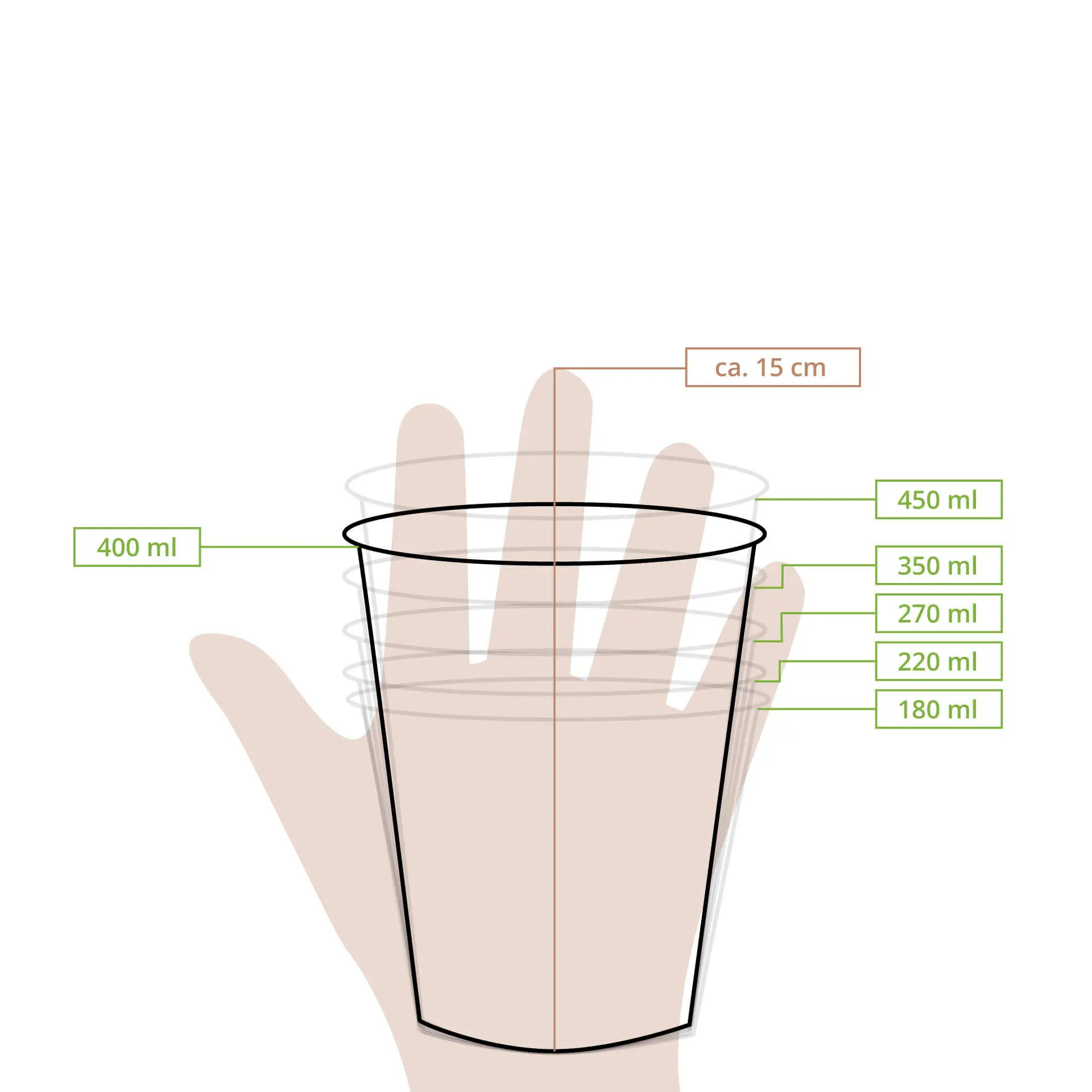 Kartonnen ijsbekers XL, 300 ml, 12 oz / max. 400 ml, 14 oz, Ø 92 mm, wit