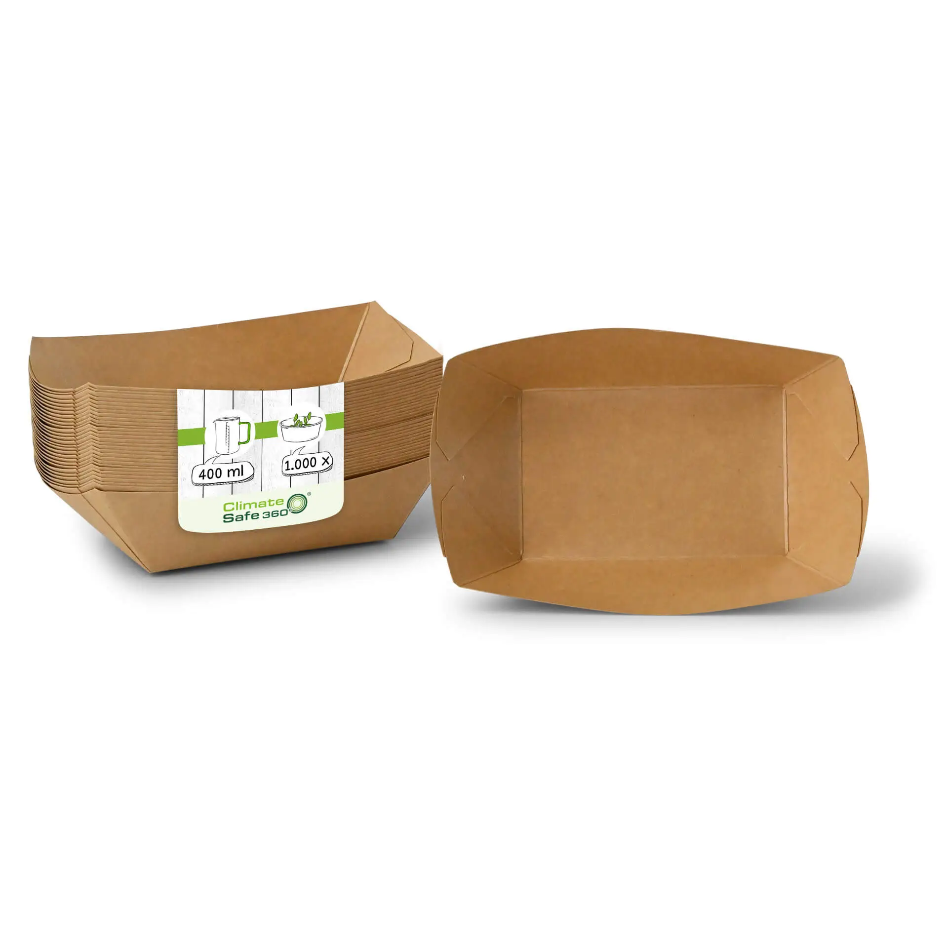 Kartonnen scheepjes voor fingerfood, 400ml, 17 x 12,5 x 4 cm