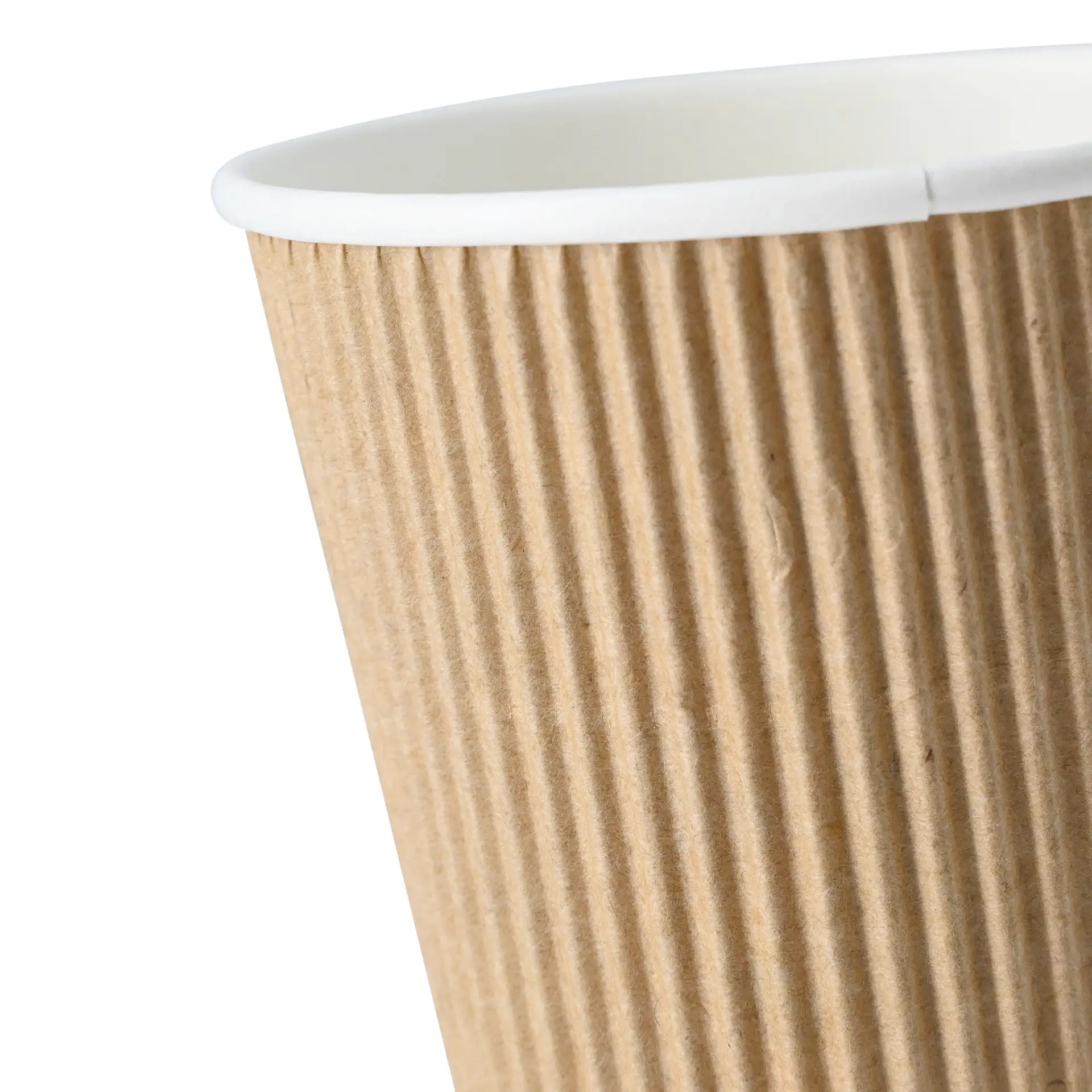 Ribbelbeker / Koffiebeker to go 250 ml/ 10 oz, Ø 90 mm, kraft