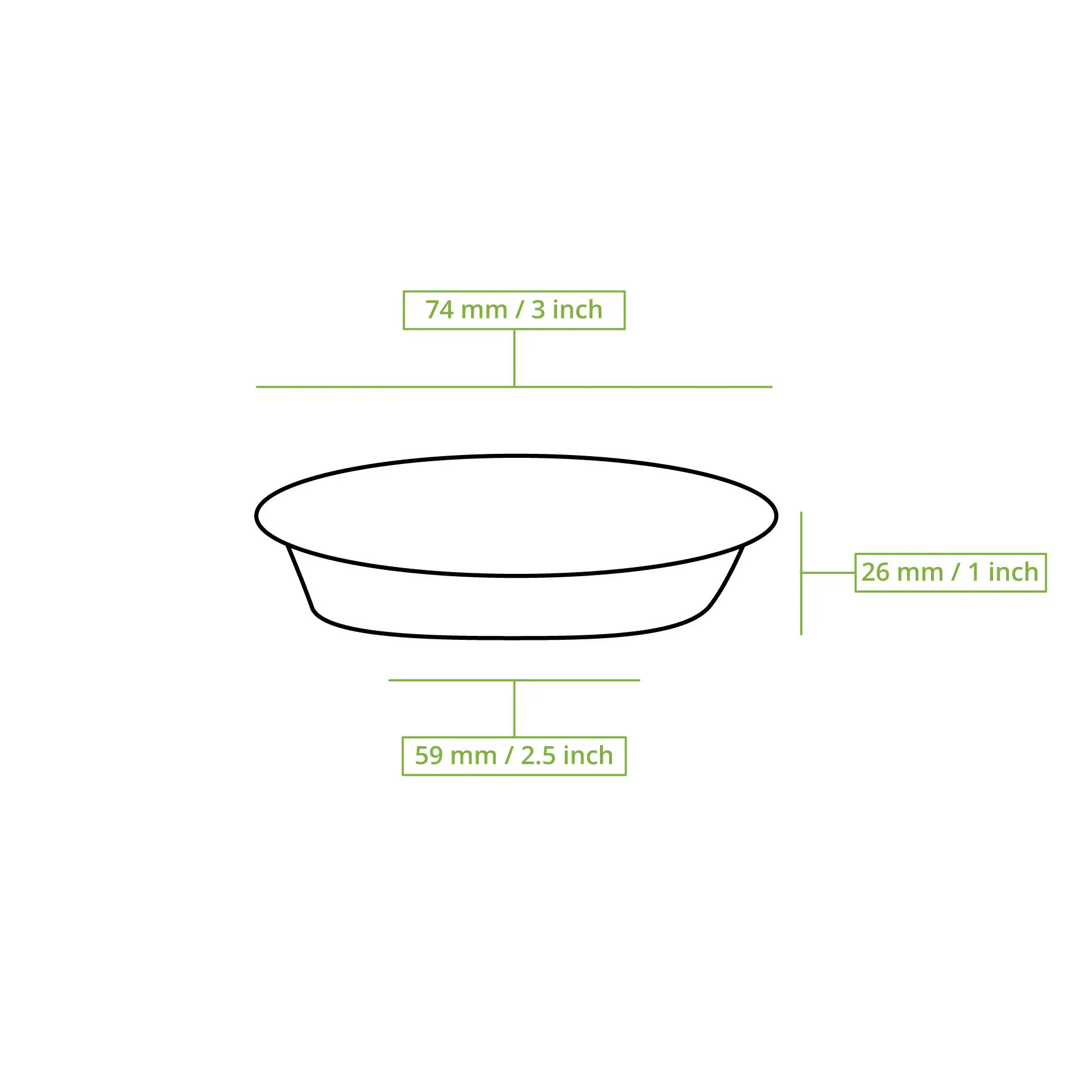 rPET Portiebeker 80 ml / 3 oz, Ø 75 mm, transparant