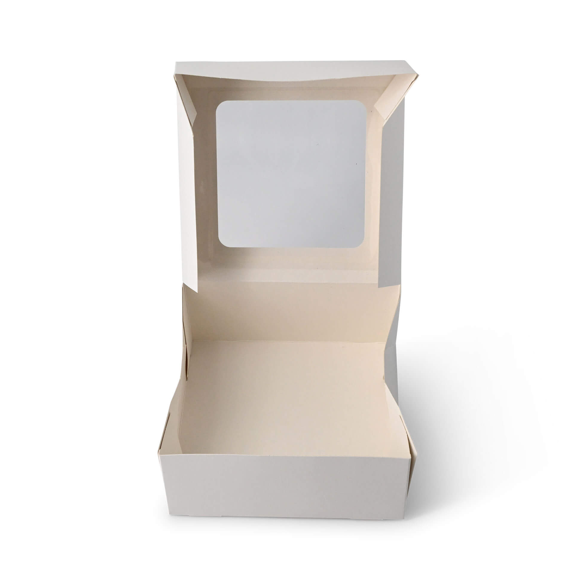 Patisserie Boxen 18 x 18 x 7,5 cm, Zellulose-Fenster, weiß