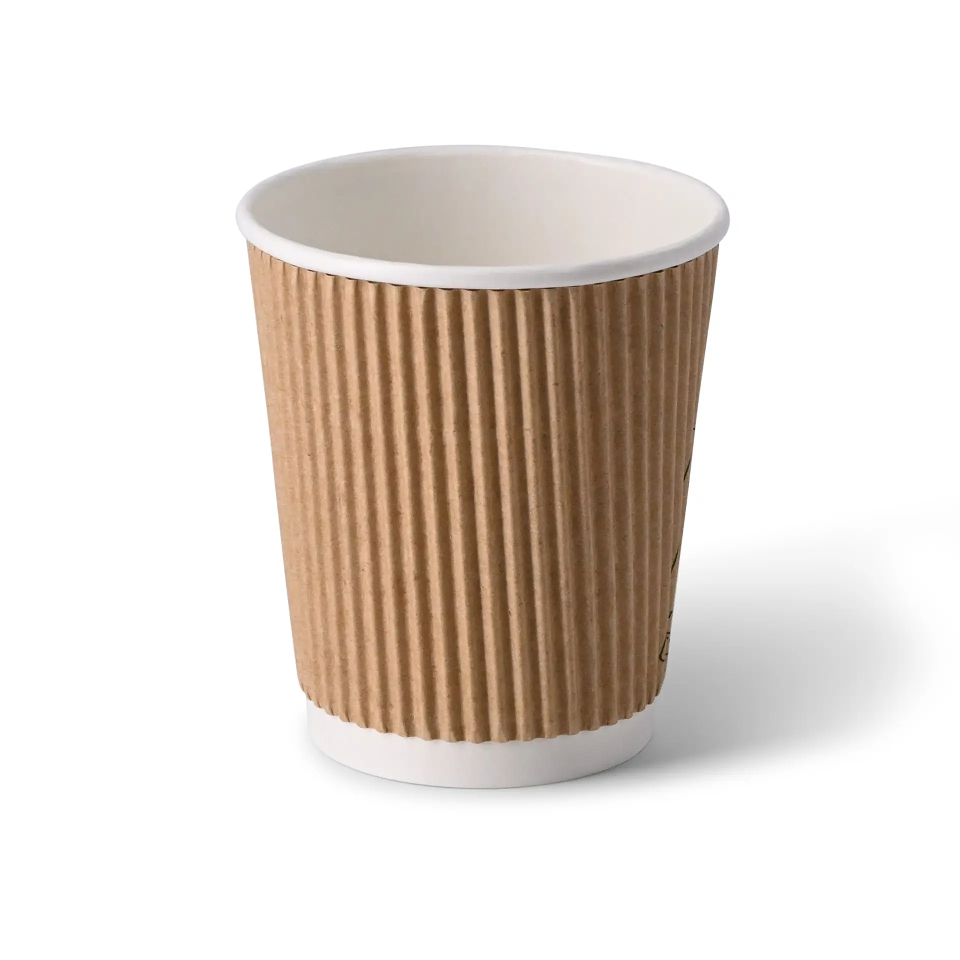 Ribbelbeker / Koffiebeker to go 200 ml/ 8 oz, Ø 80 mm, kraft