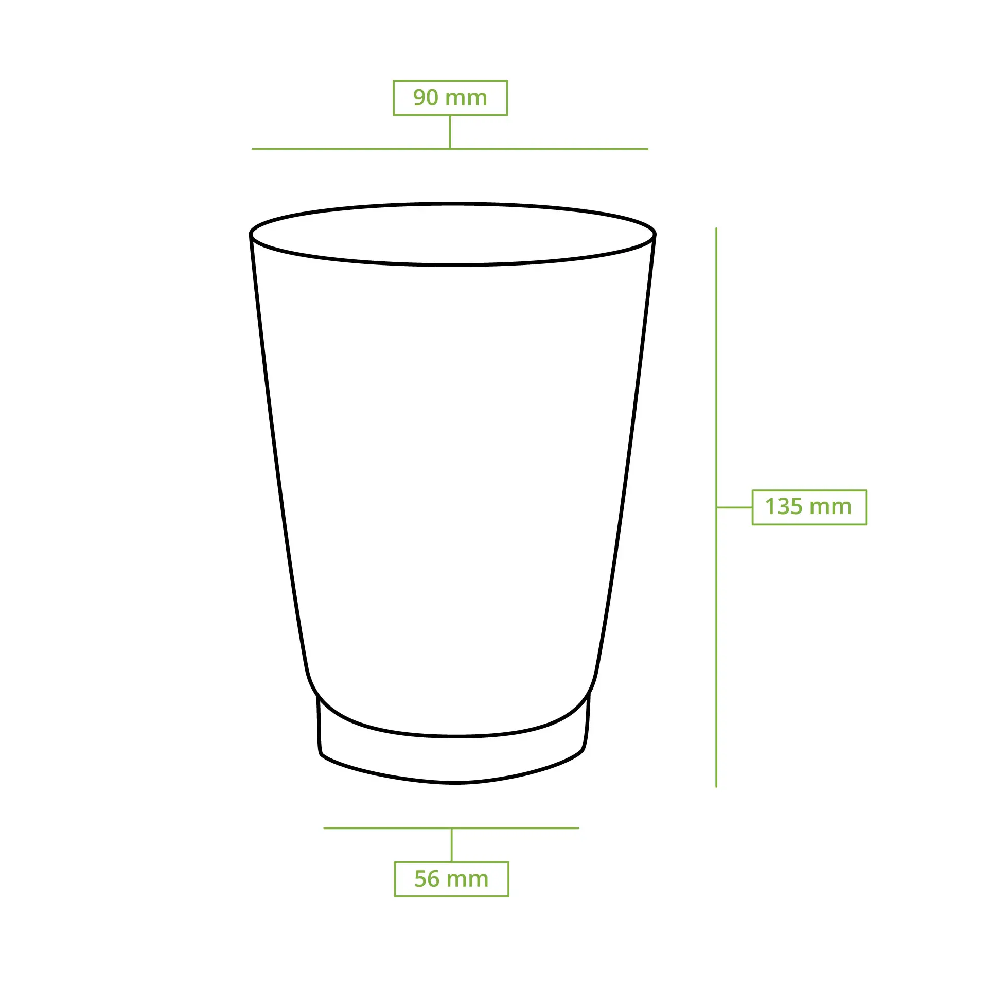 Ribbelbeker / Koffiebeker to go 400 ml/ 16 oz, Ø 90 mm, kraft