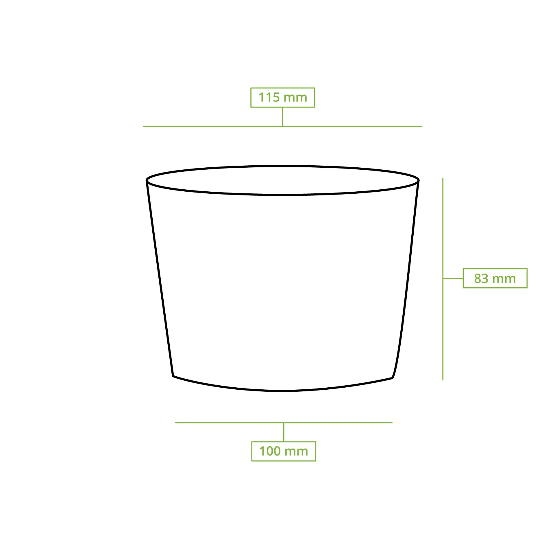 Kartonnen Soepbekers 525 ml / 21 oz, Ø 114 mm, kraft, iconen