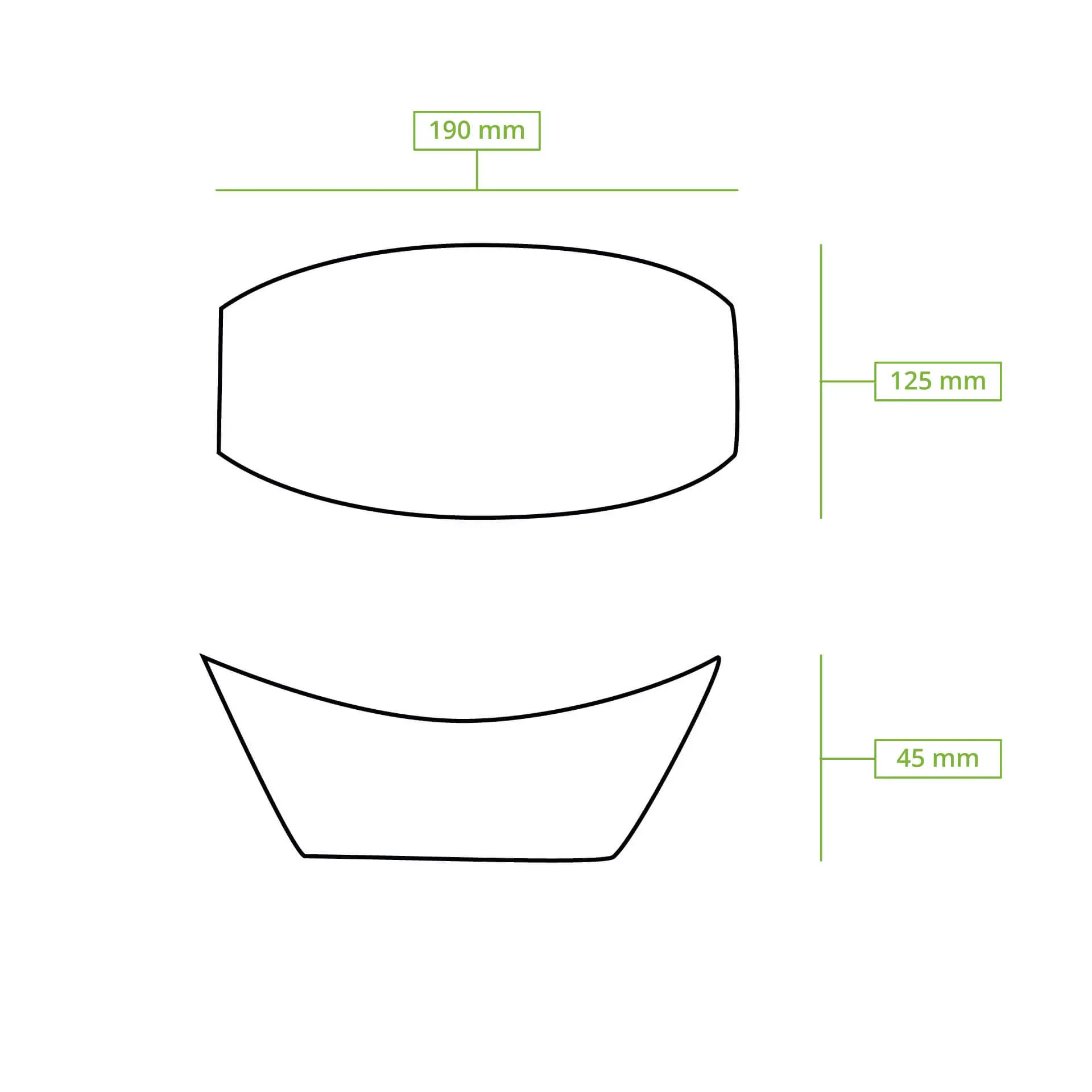 Kartonnen scheepjes voor fingerfood, 500 ml, 20,5 x 14 x 3 cm