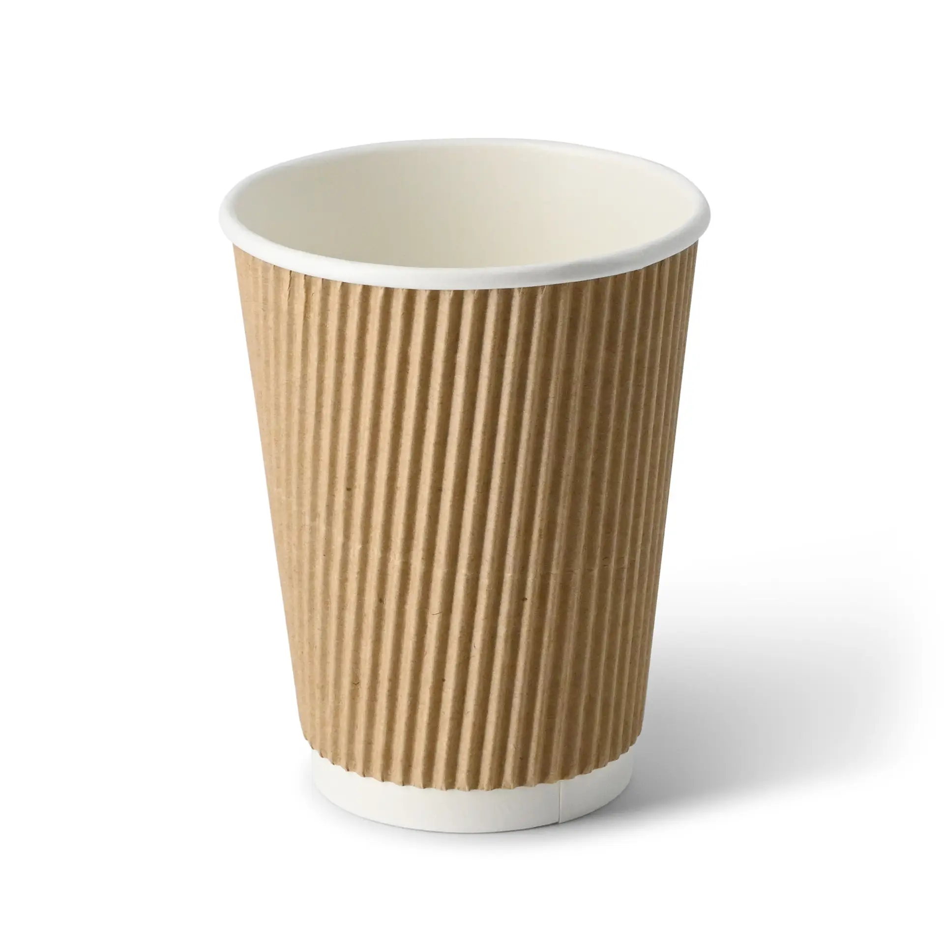 Ribbelbeker / Koffiebeker to go 300 ml / 12 oz, Ø 90 mm, kraft