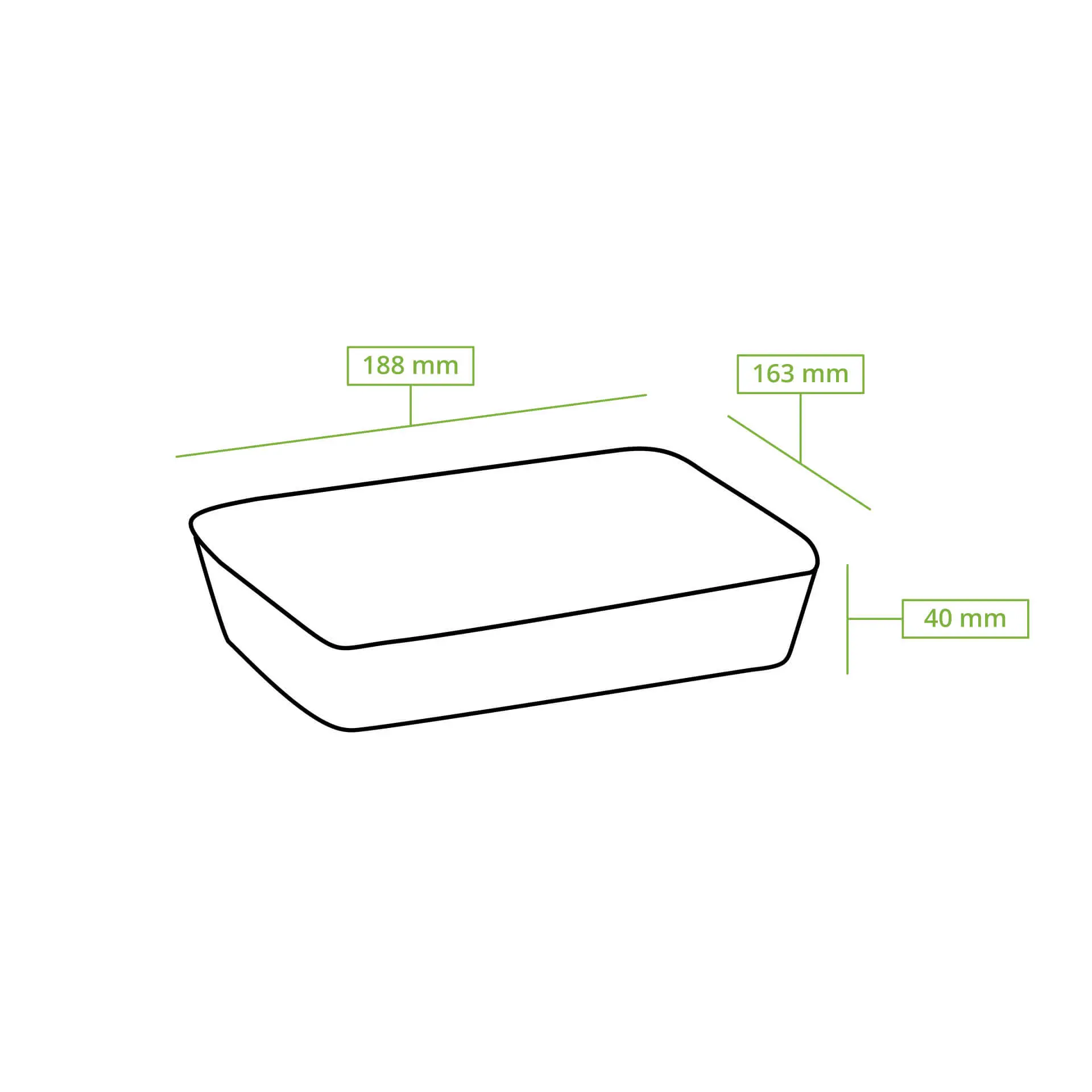 Snack- & dipschaal van suikerriet, 2 vakken, 16,5 x 19 cm