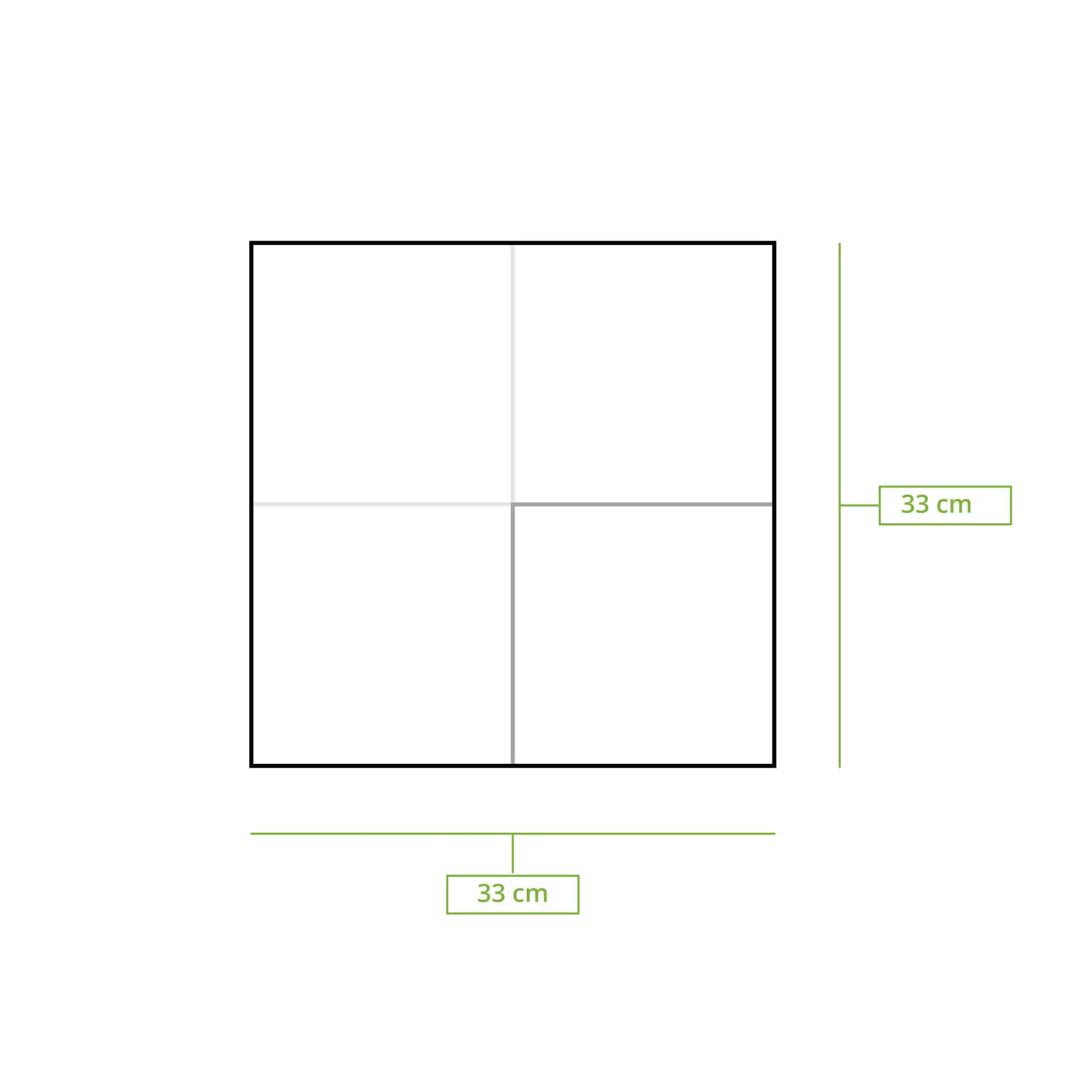 Servetten van gerecycled papier 33 x 33 cm, 2-laags, 1/4 vouw, wit