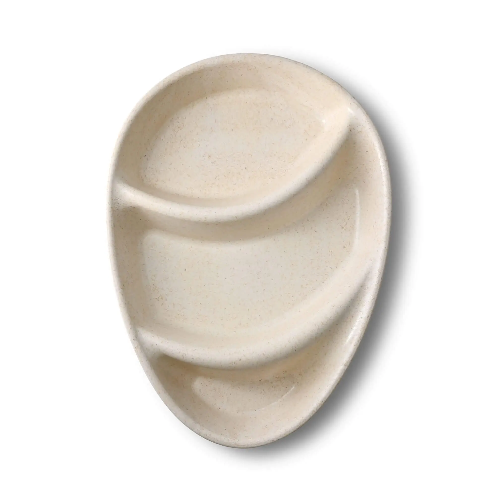 Herbruikbaar menubord merways-Plate 27,5 x 20 x 3,5 cm, 3 compartimenten, cashew / roomwit