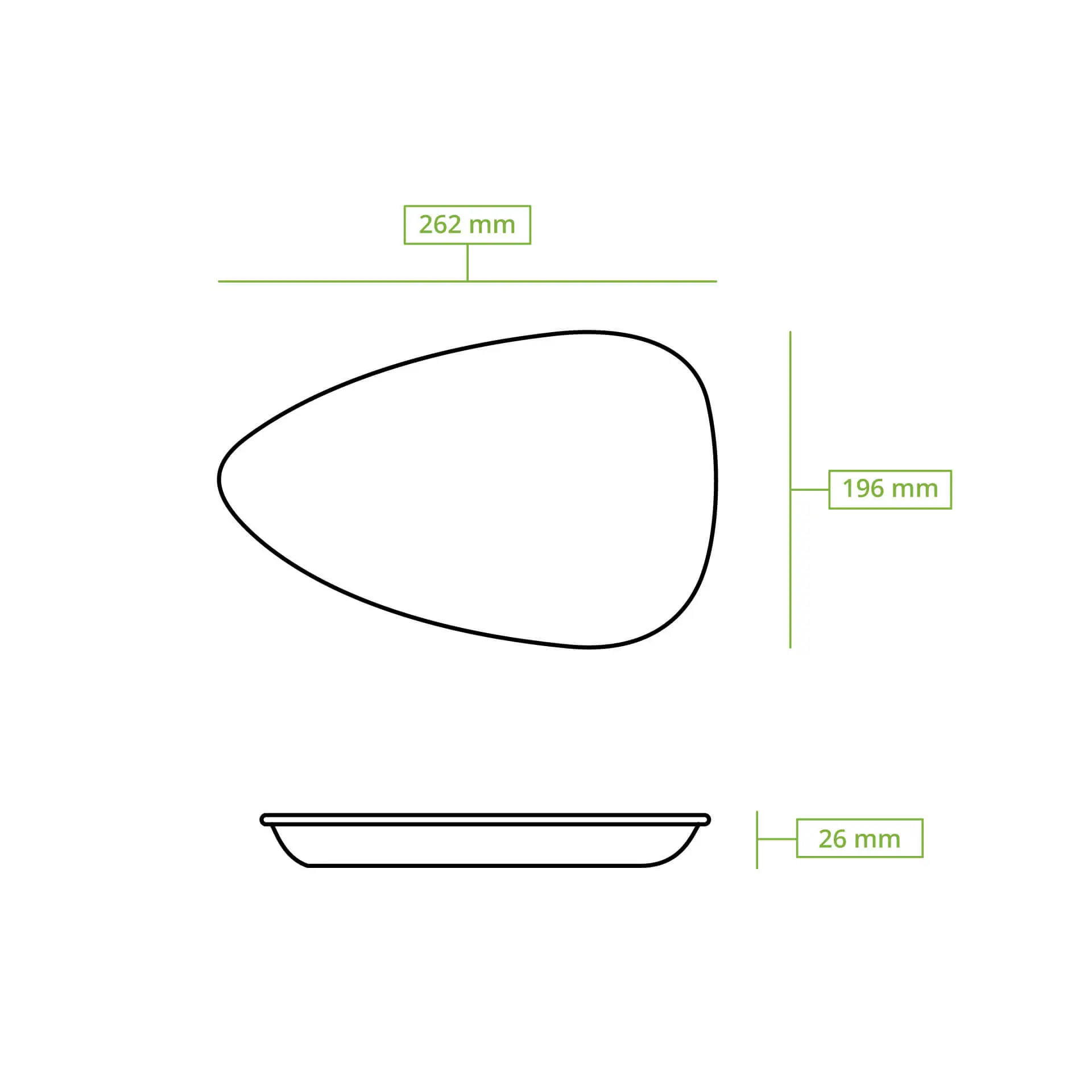 Palmblad bord "Palmware®" Ø 26 cm, druppelvormig