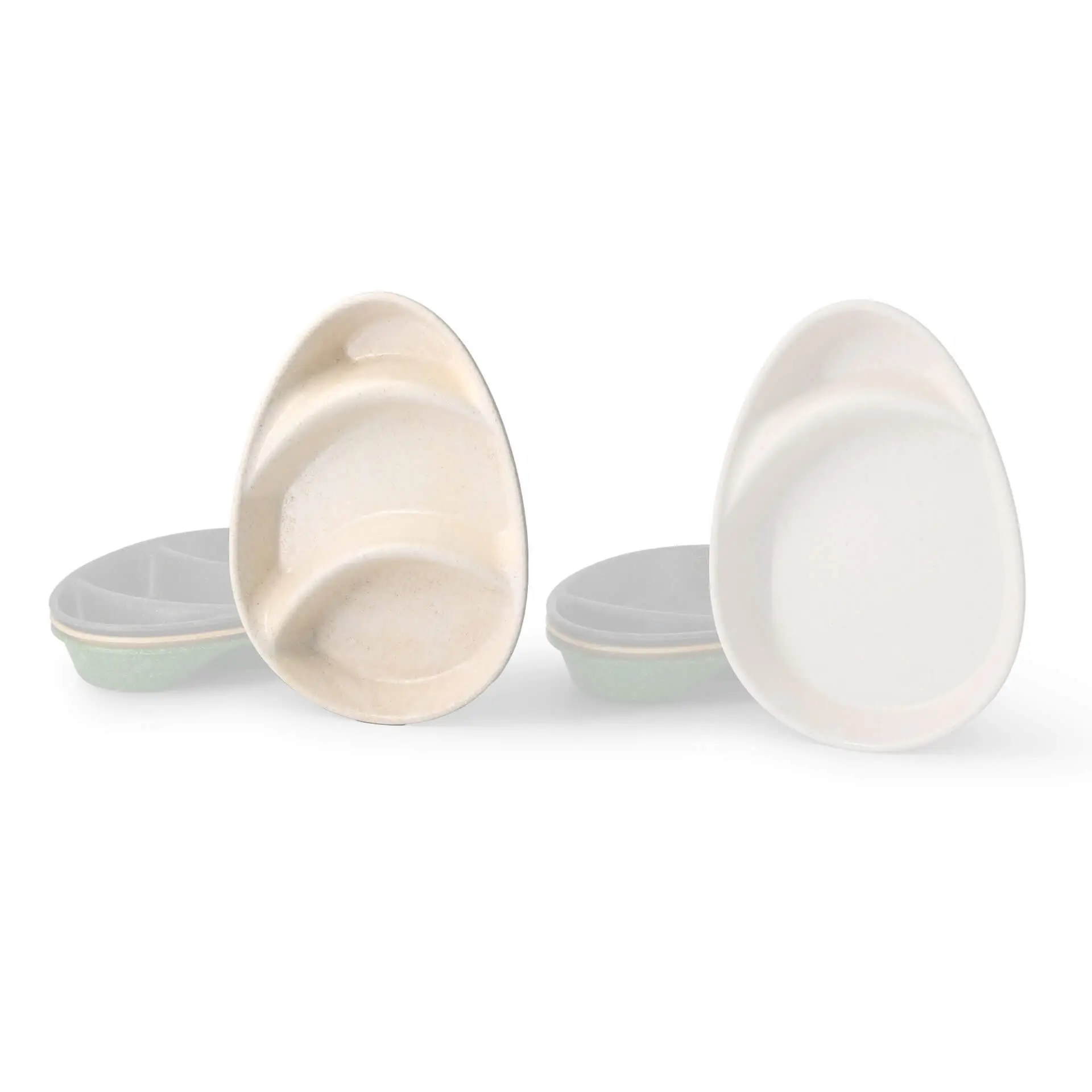 Herbruikbaar menubord merways-Plate 27,5 x 20 x 3,5 cm, 3 compartimenten, cashew / roomwit