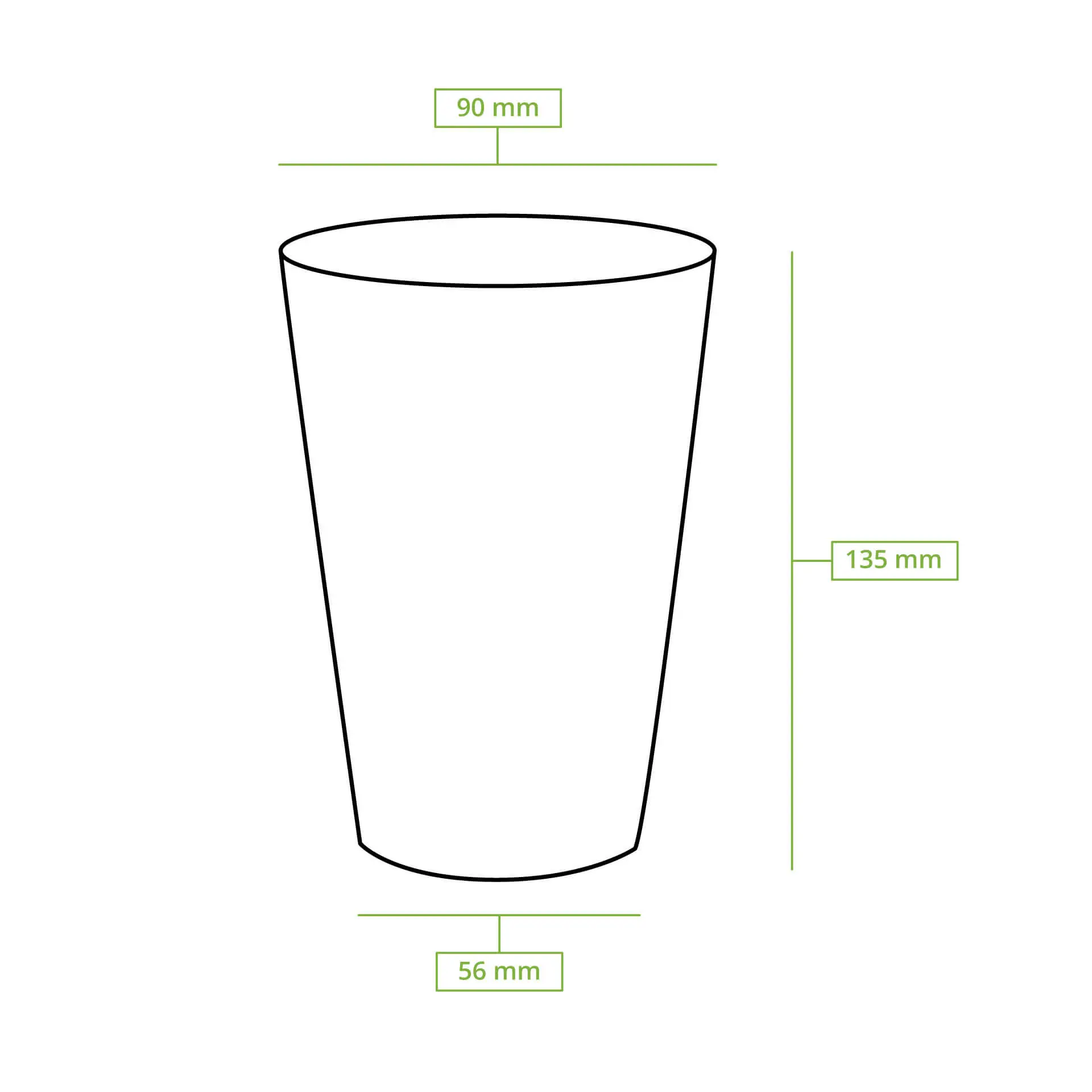 Kartonnen beker 400 ml / 16 oz, Ø 90 mm, wit