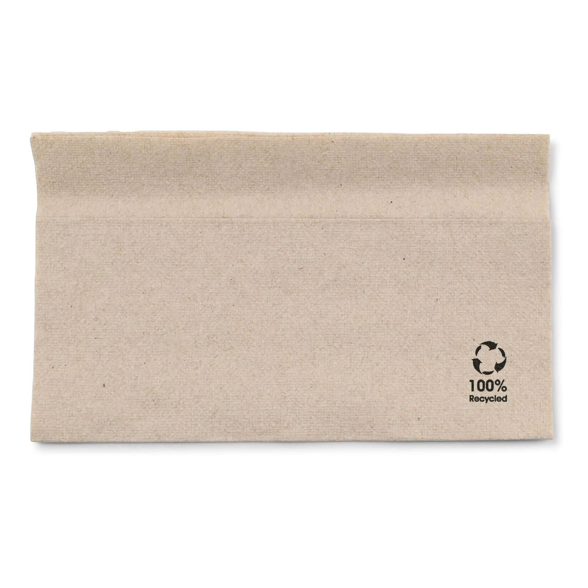 Servetten van gerecycled papier, 33 x 33 cm, 1-laags, 1/8 vouw, bruin