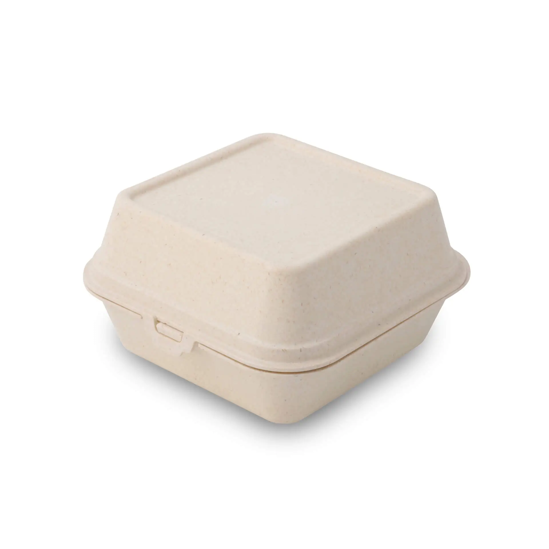 Herbruikbare burger-boxen "merways Box" 16 x 15 x 8,5 cm, cashew / crème-wit