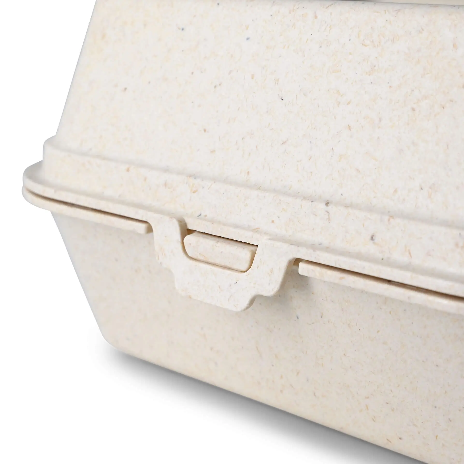 Herbruikbare burger-boxen "merways Box" 16 x 15 x 8,5 cm, cashew / crème-wit