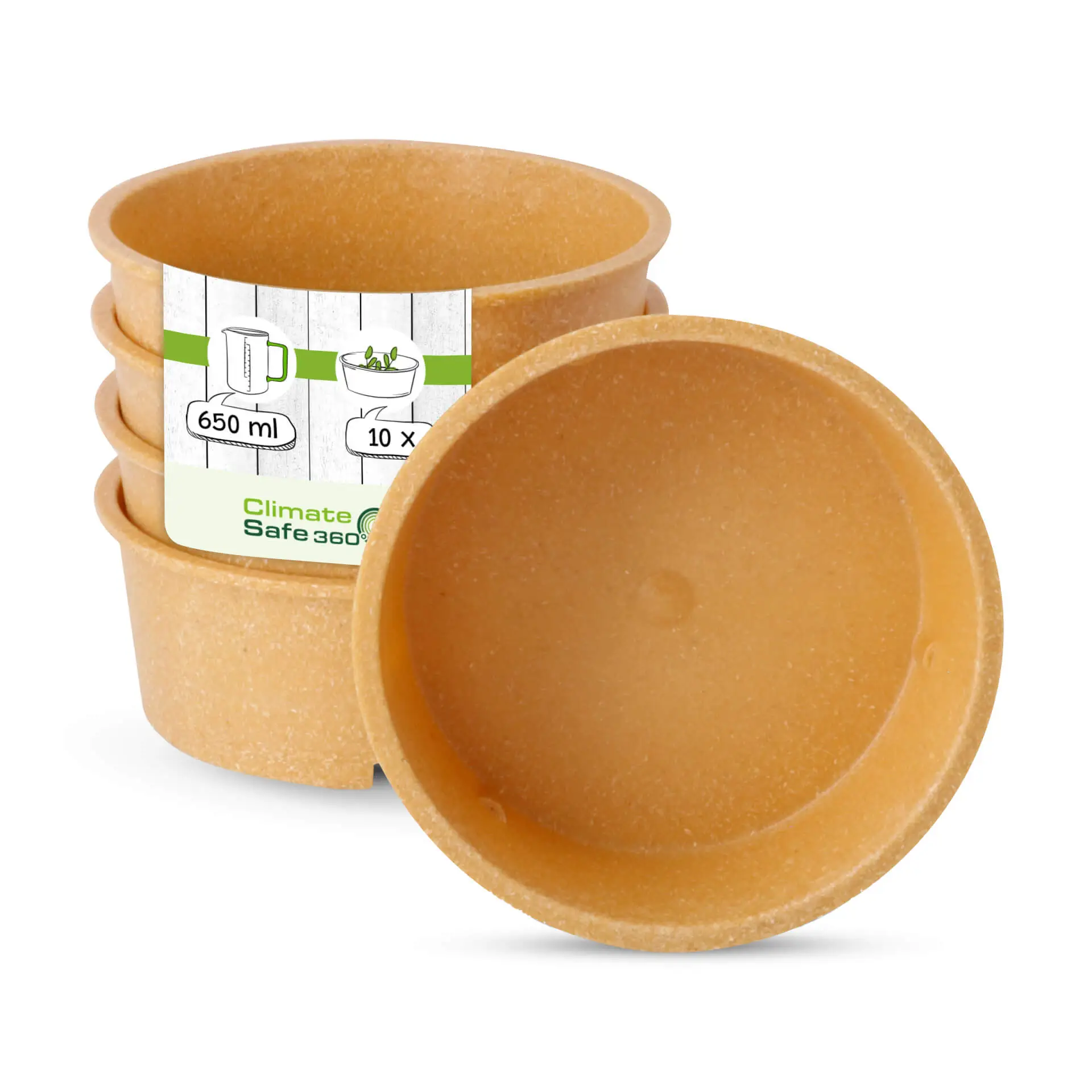 Herbruikbare schaaltjes "merways Bowl" 650 ml, Ø 150 mm, caramel / bruin