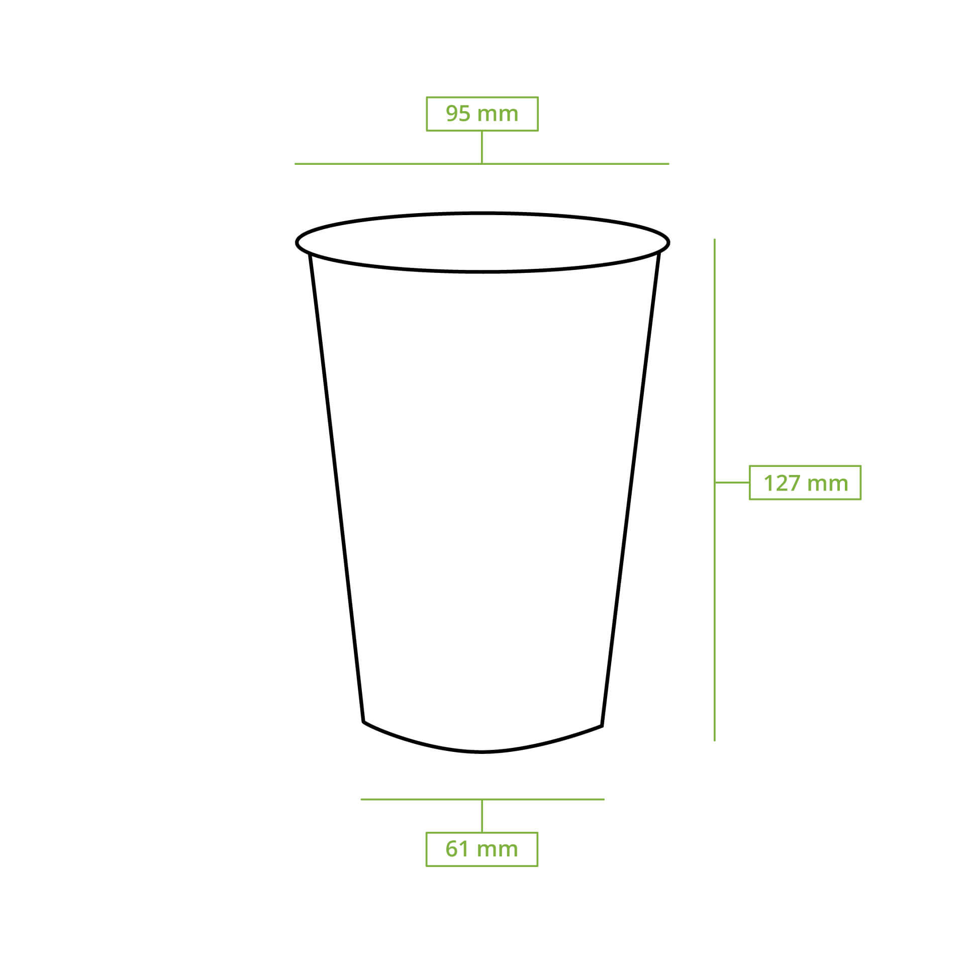 rPET-Klarbecher 400 ml / 16 oz, Ø 95 mm