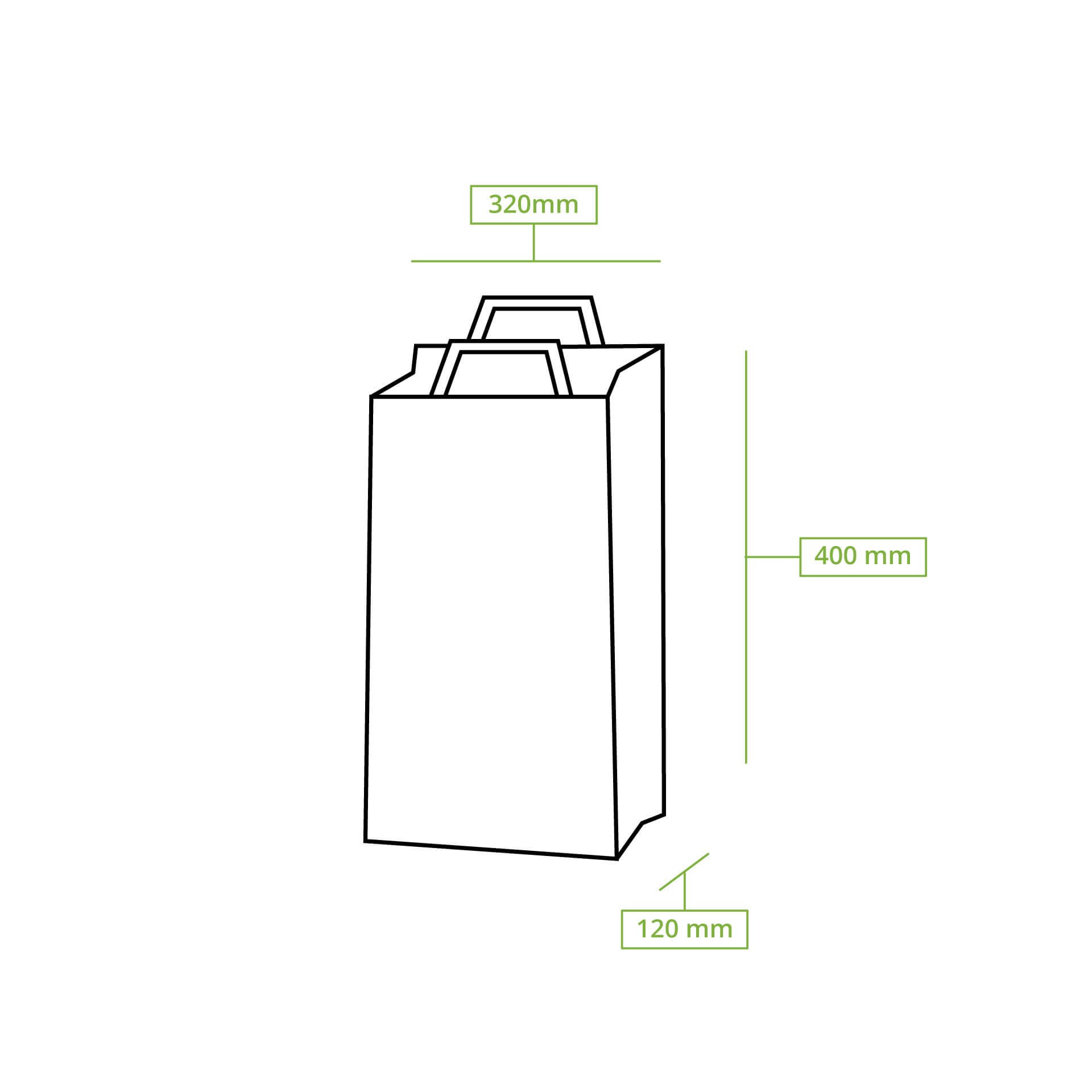 Recycling paper-carrier bags XL, 32 x 12 x 40 cm, kraft
