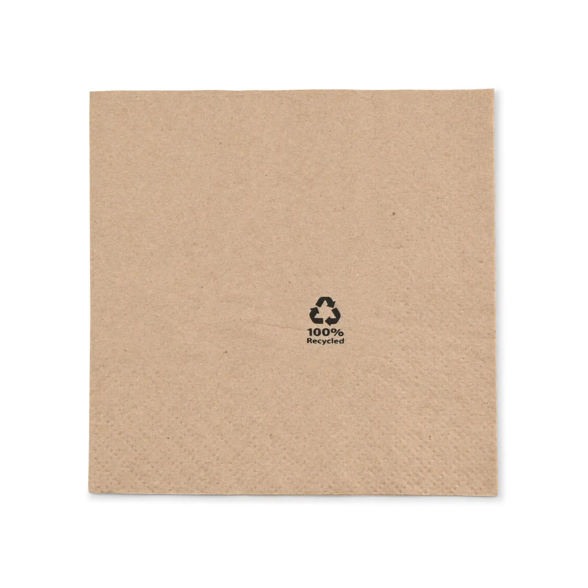 Servetten van gerecycled papier, 33 x 33 cm, 2-laags, 1/4 vouw, bruin