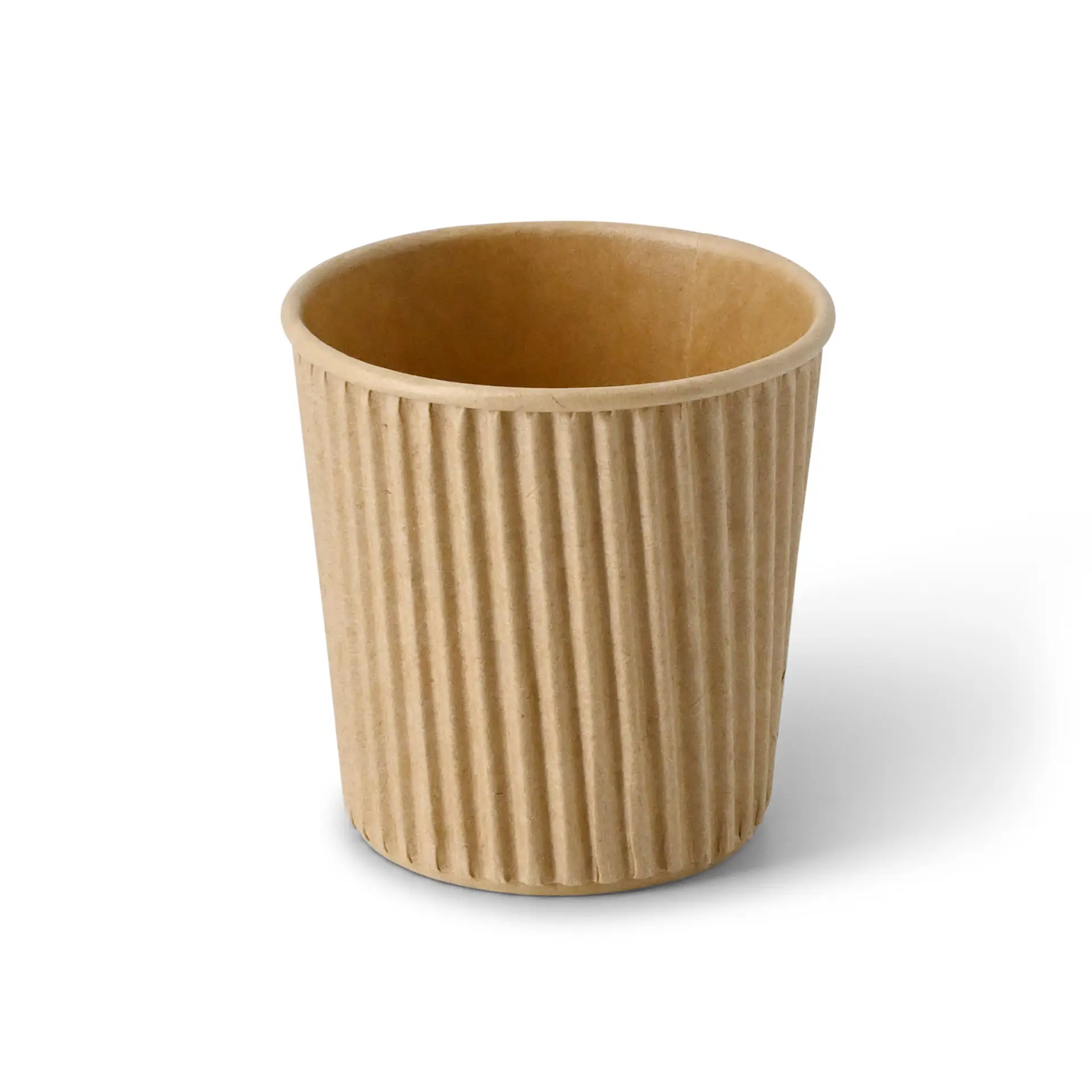 Ribbelbeker / Koffiebeker to go 100 ml / 4 oz, Ø 62 mm, kraft