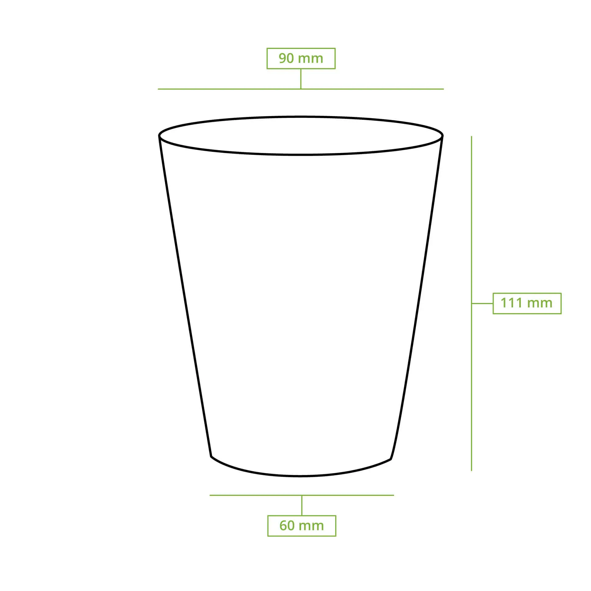 Kartonnen beker 300 ml / 12 oz, Ø 90 mm, kraft